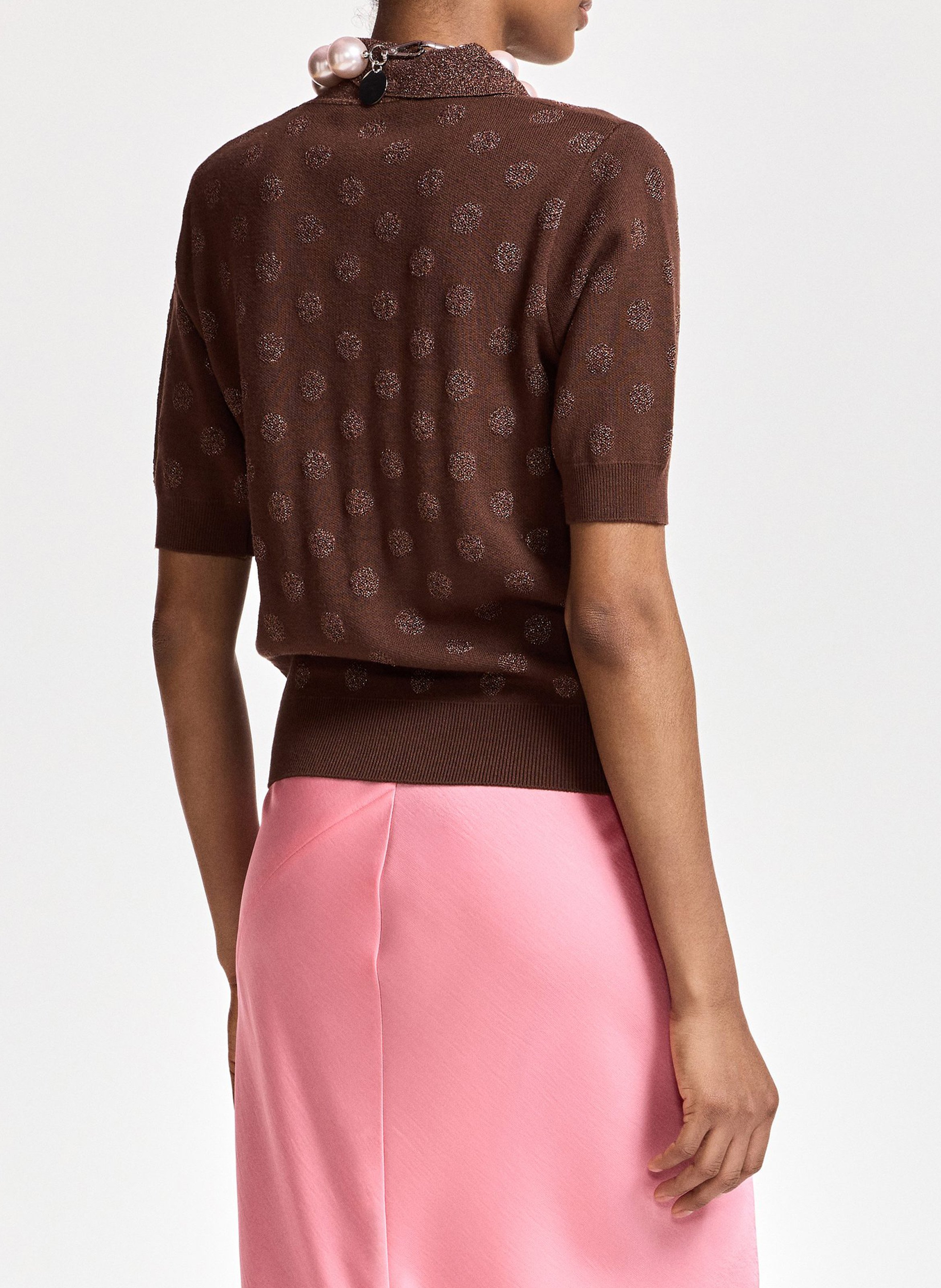Polo droit imprimé krab ESSENTIEL ANTWERP Marron