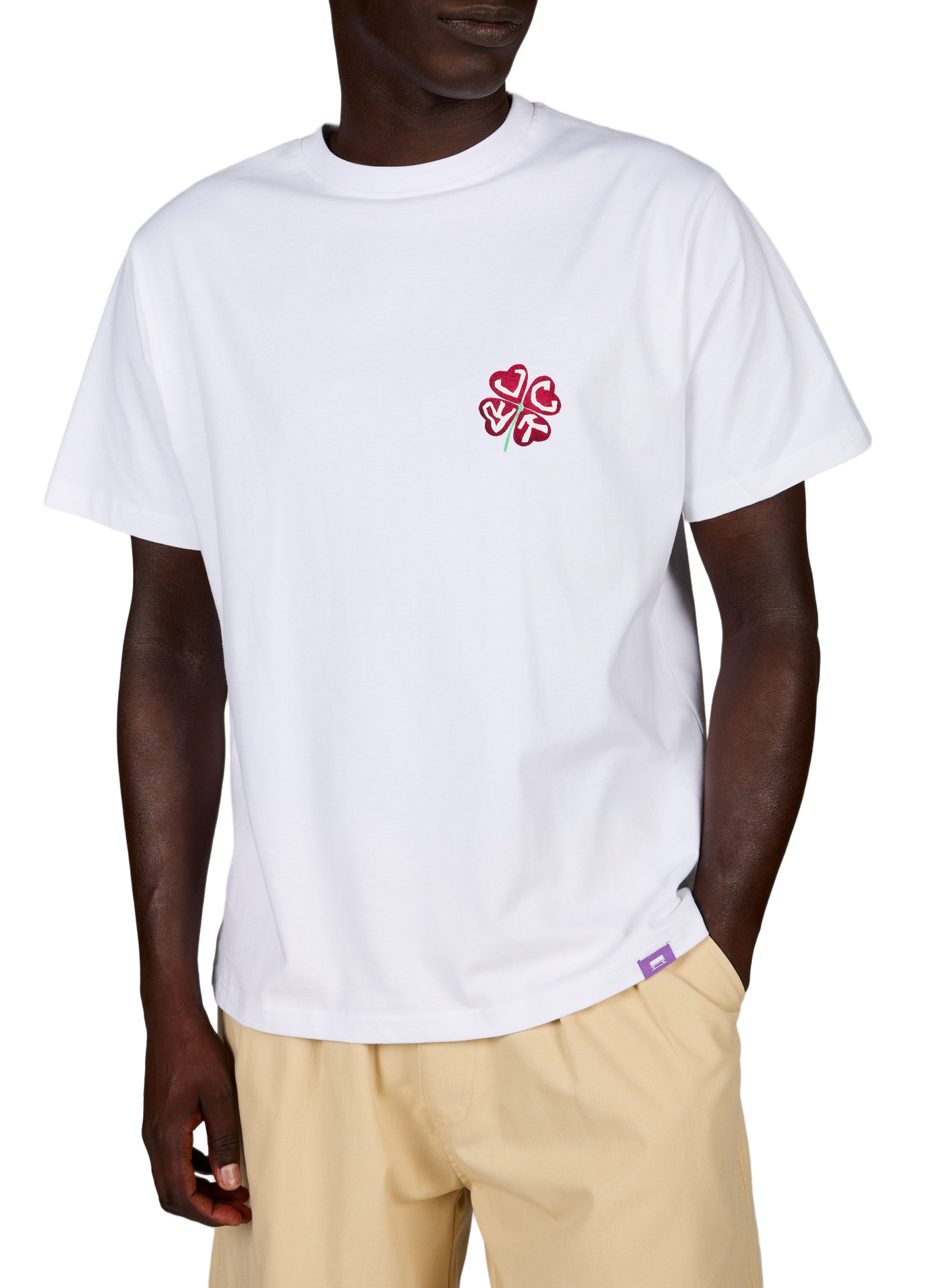 T-shirt droit en coton JACKER. Blanc