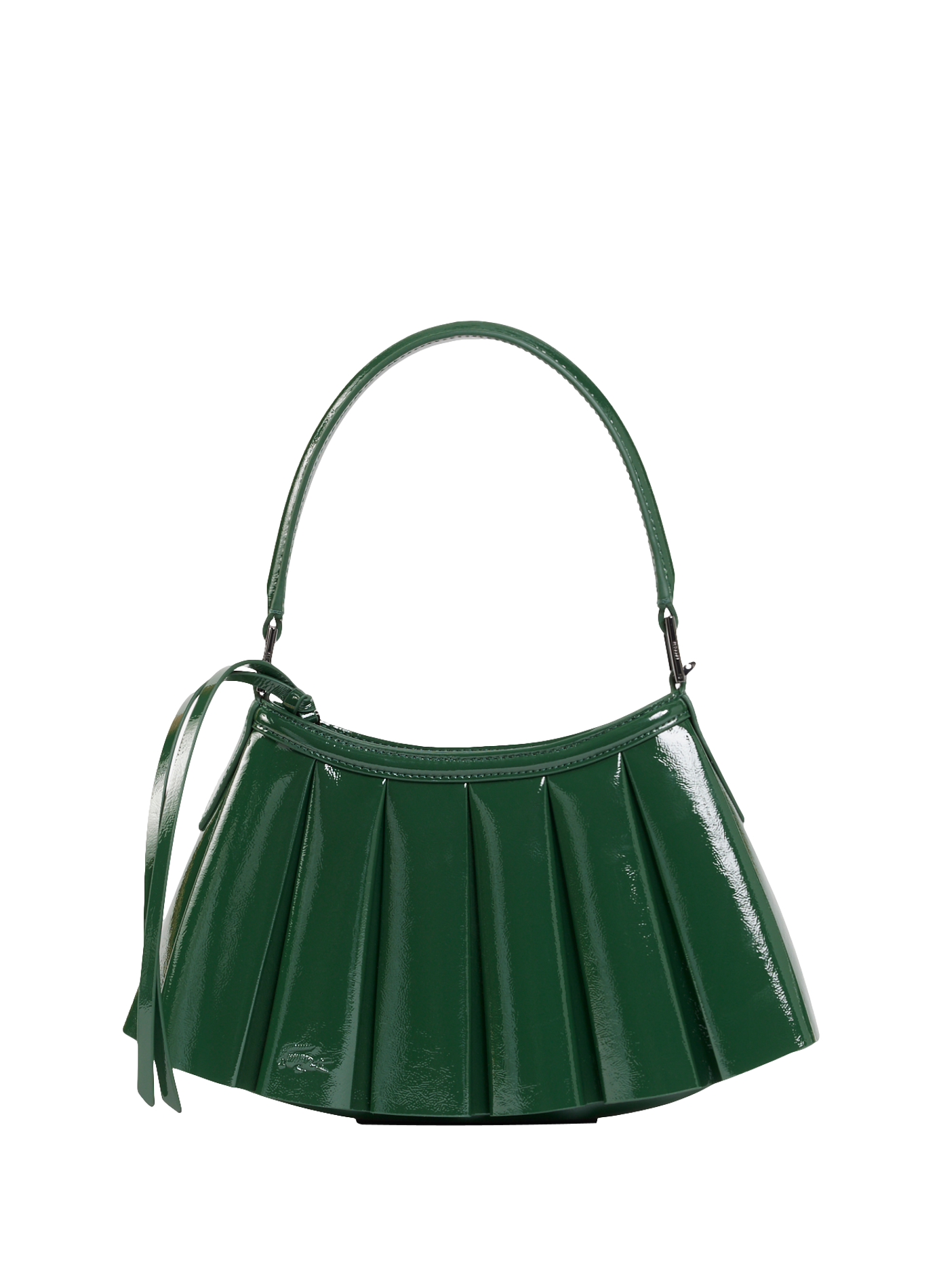 Small Lenglen patent leather handbag LACOSTE Green