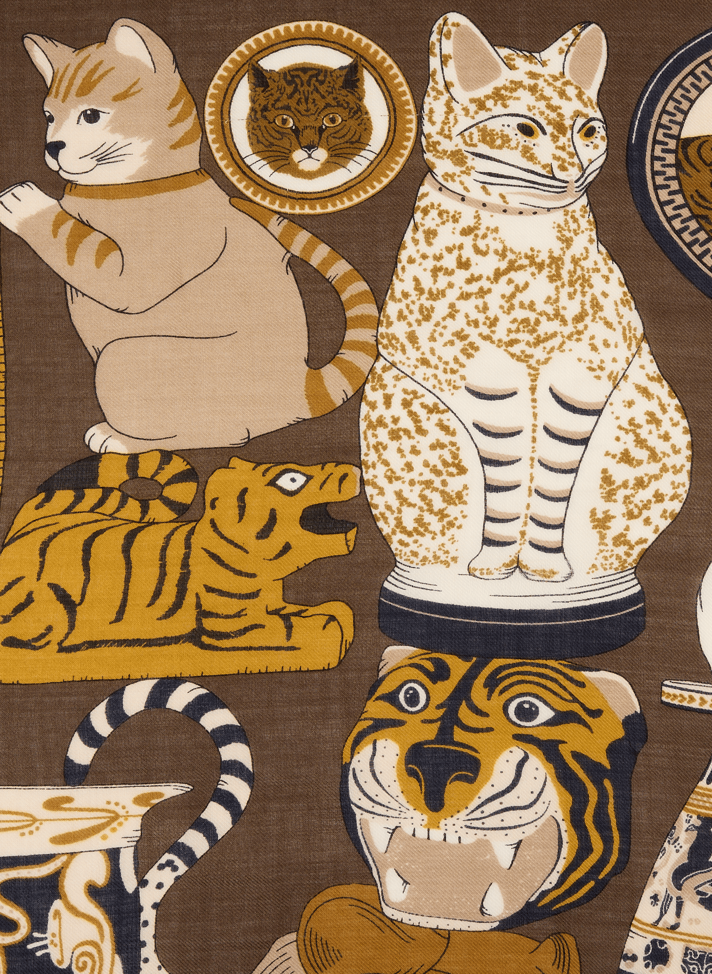 Bedrucktes Wolltuch INOUI EDITIONS Khaki