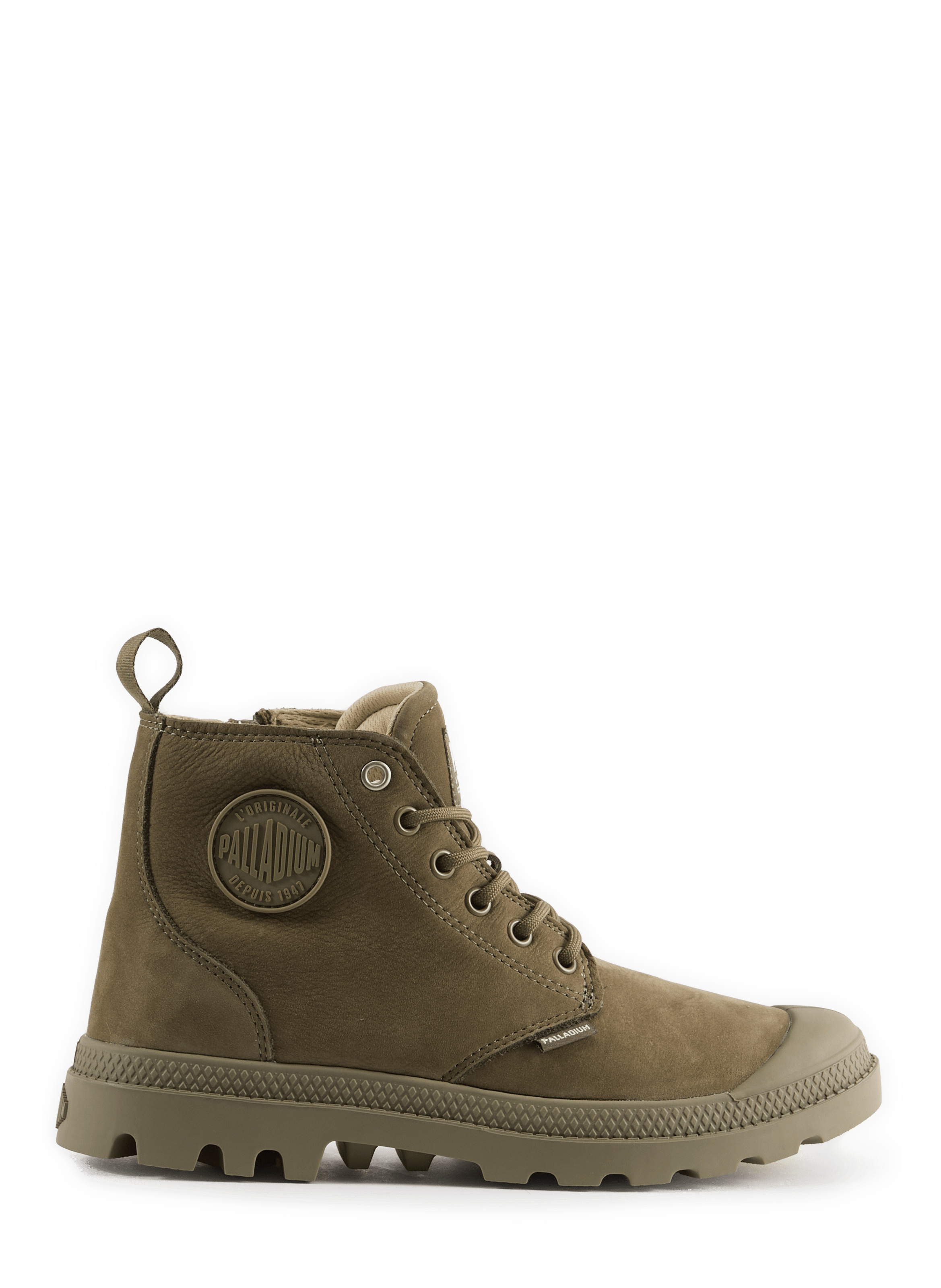 Dual material lace-up Ankle boots  PALLADIUM Khaki