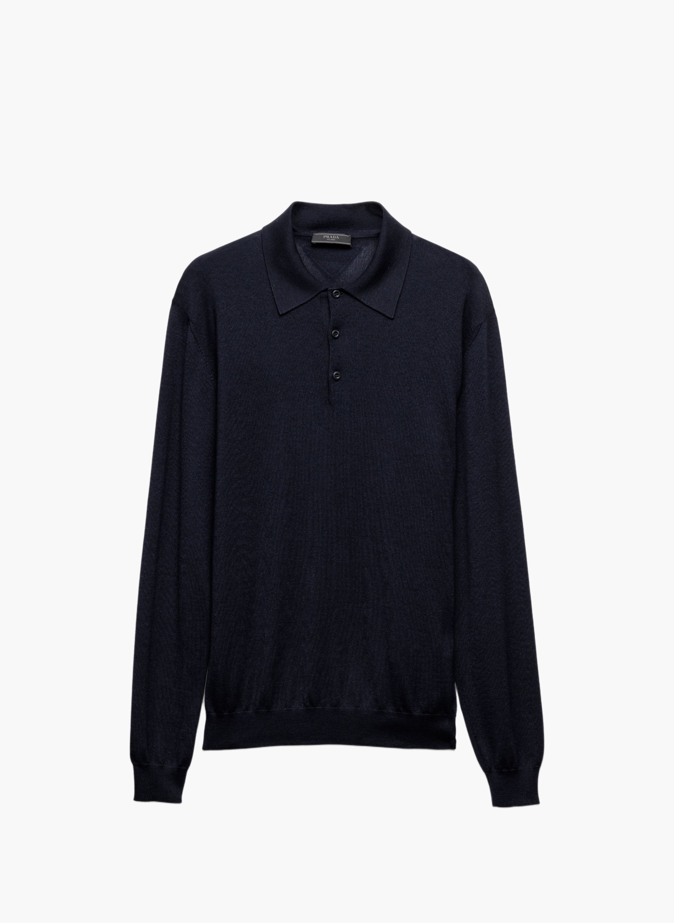 Polo en cachemire et soie PRADA Bleu