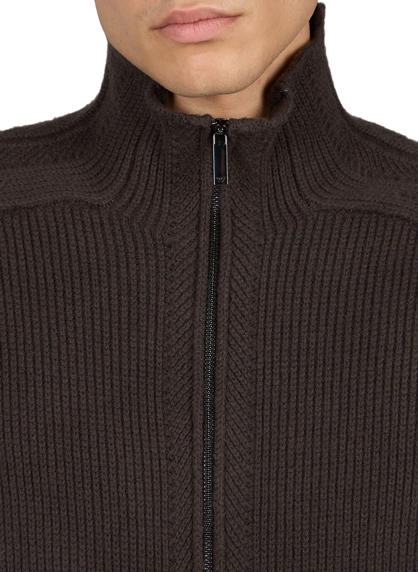 Straight woolen high-neck vest EMPORIO ARMANI Black