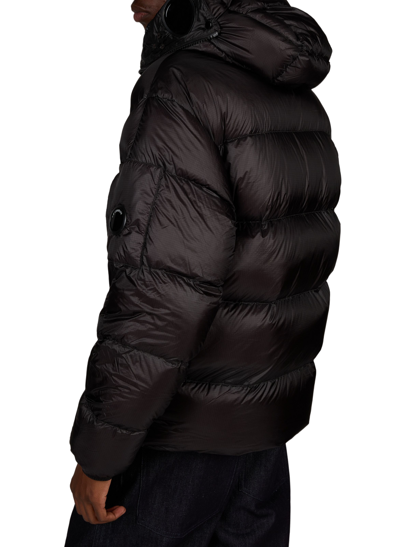 Doudoune droite à capuche unie CP COMPANY Noir