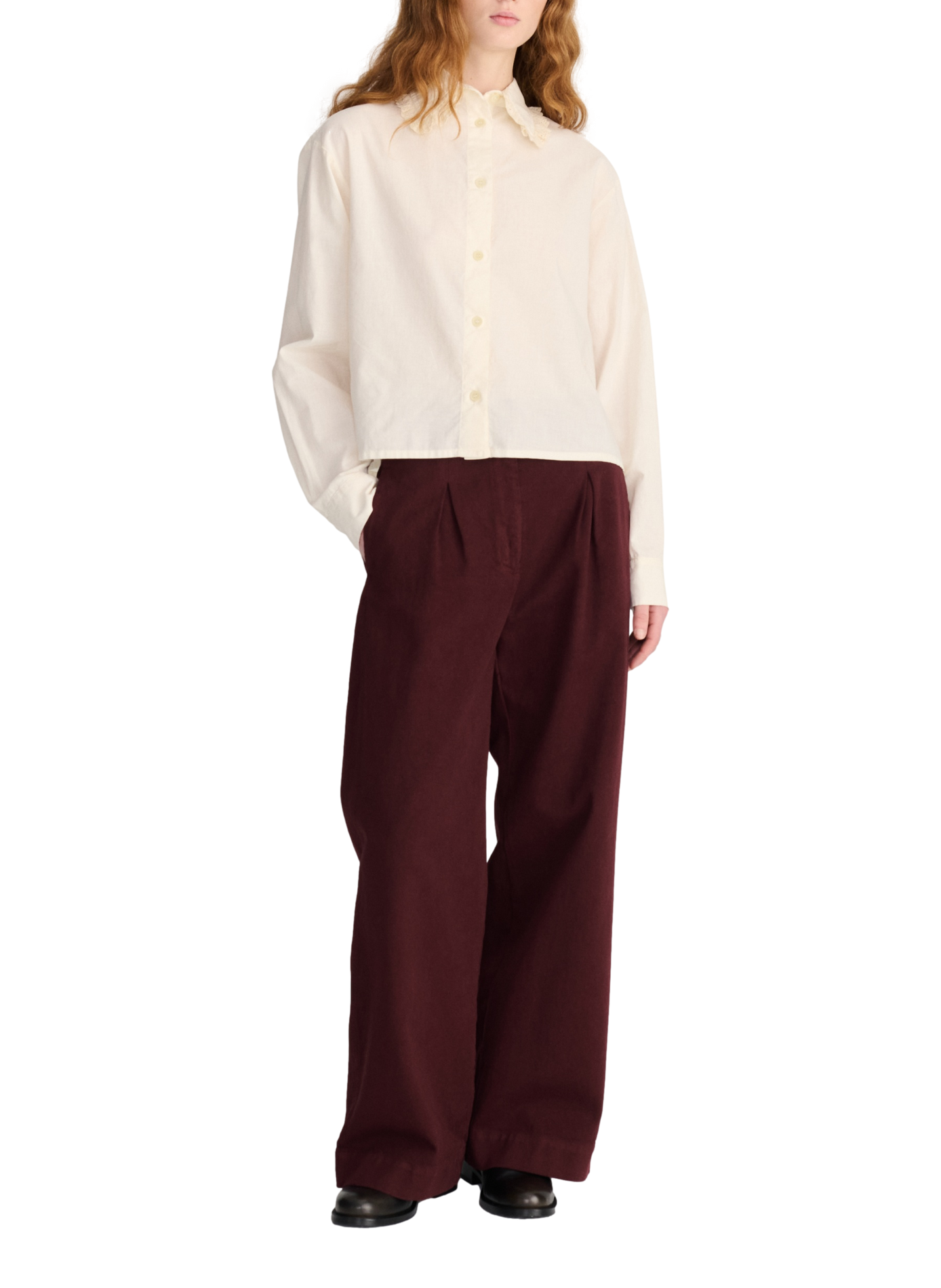 Chemise droite à col dentelle BOBO CHOSES Beige
