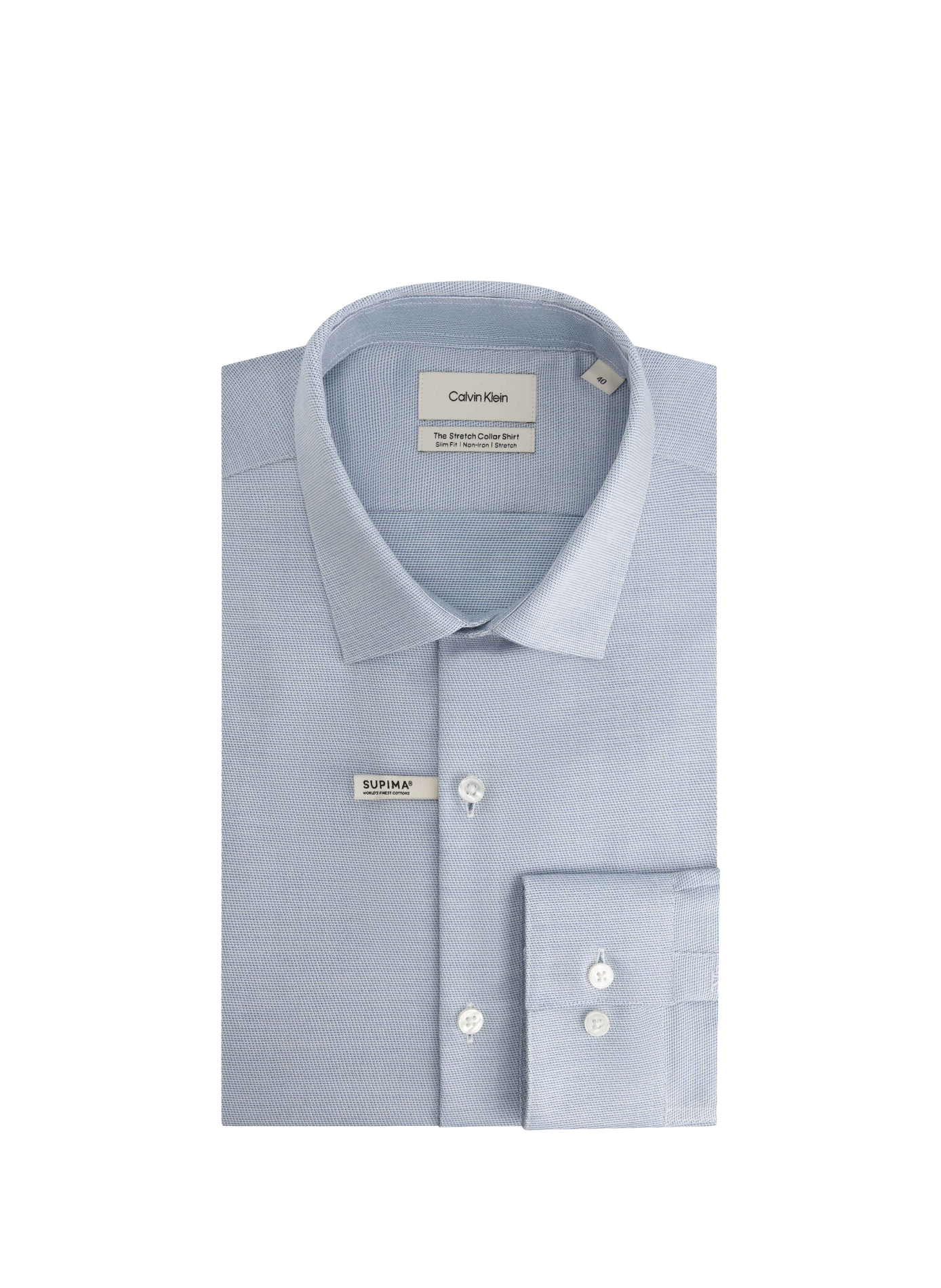 Straight-fit patterned shirt in a cotton blend CALVIN KLEIN Blue