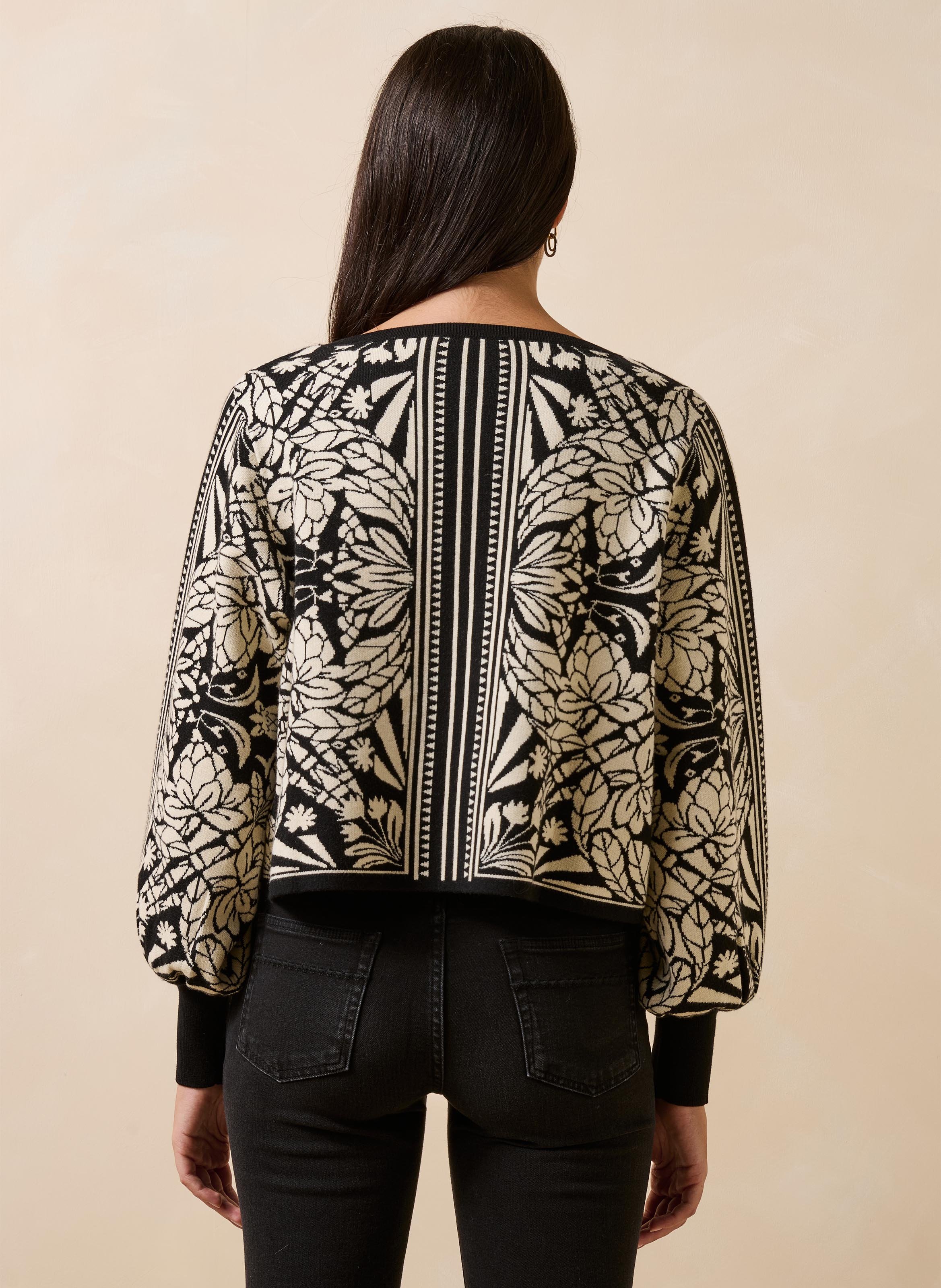 Oversized trui met print LA FEE MARABOUTEE Zwart