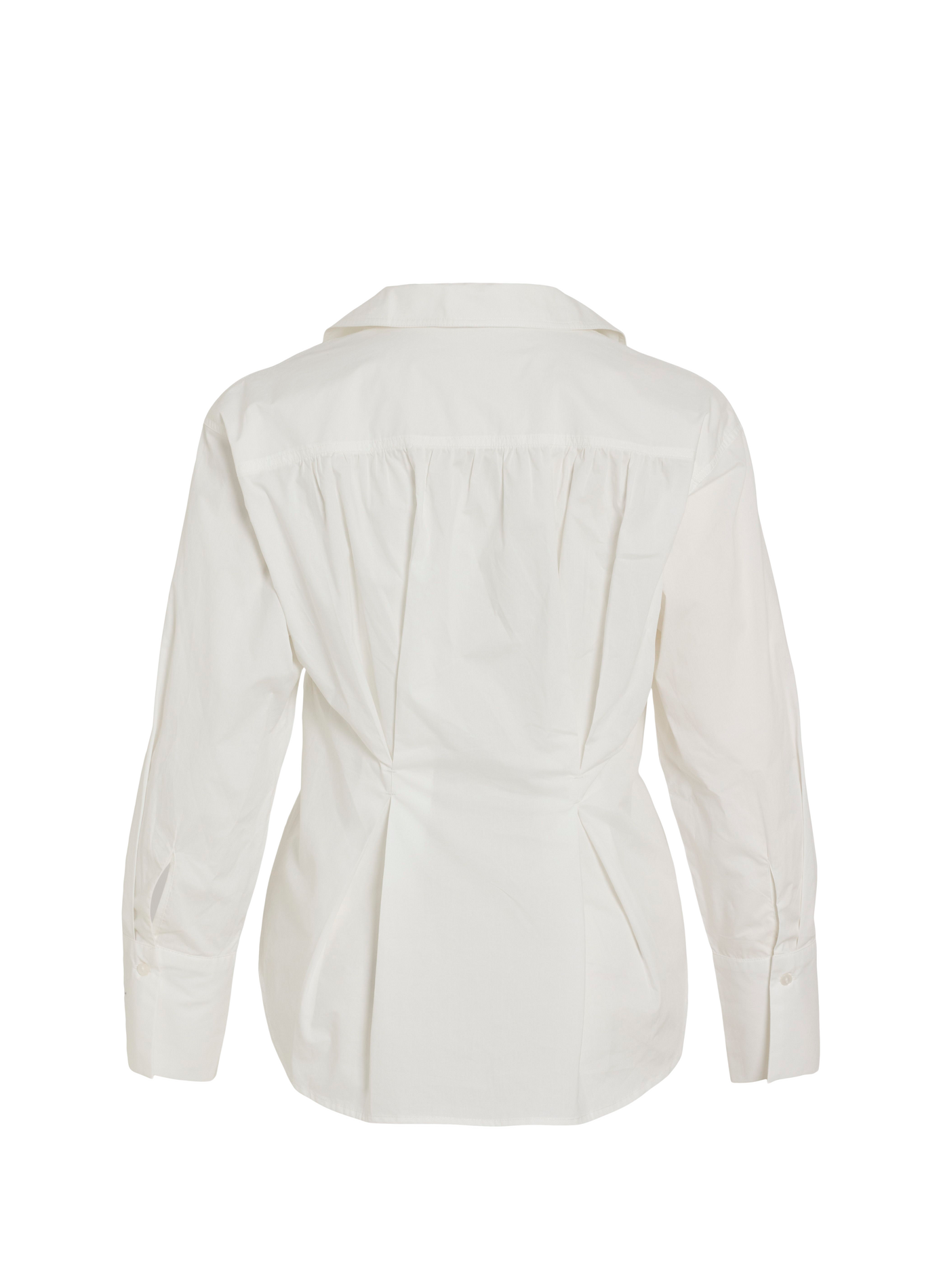 Camicia aderente in cotone con scollo a V ROUGE EDIT Beige