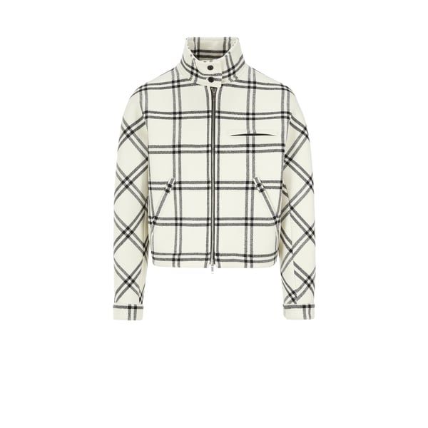 Blouson à carreaux en laine