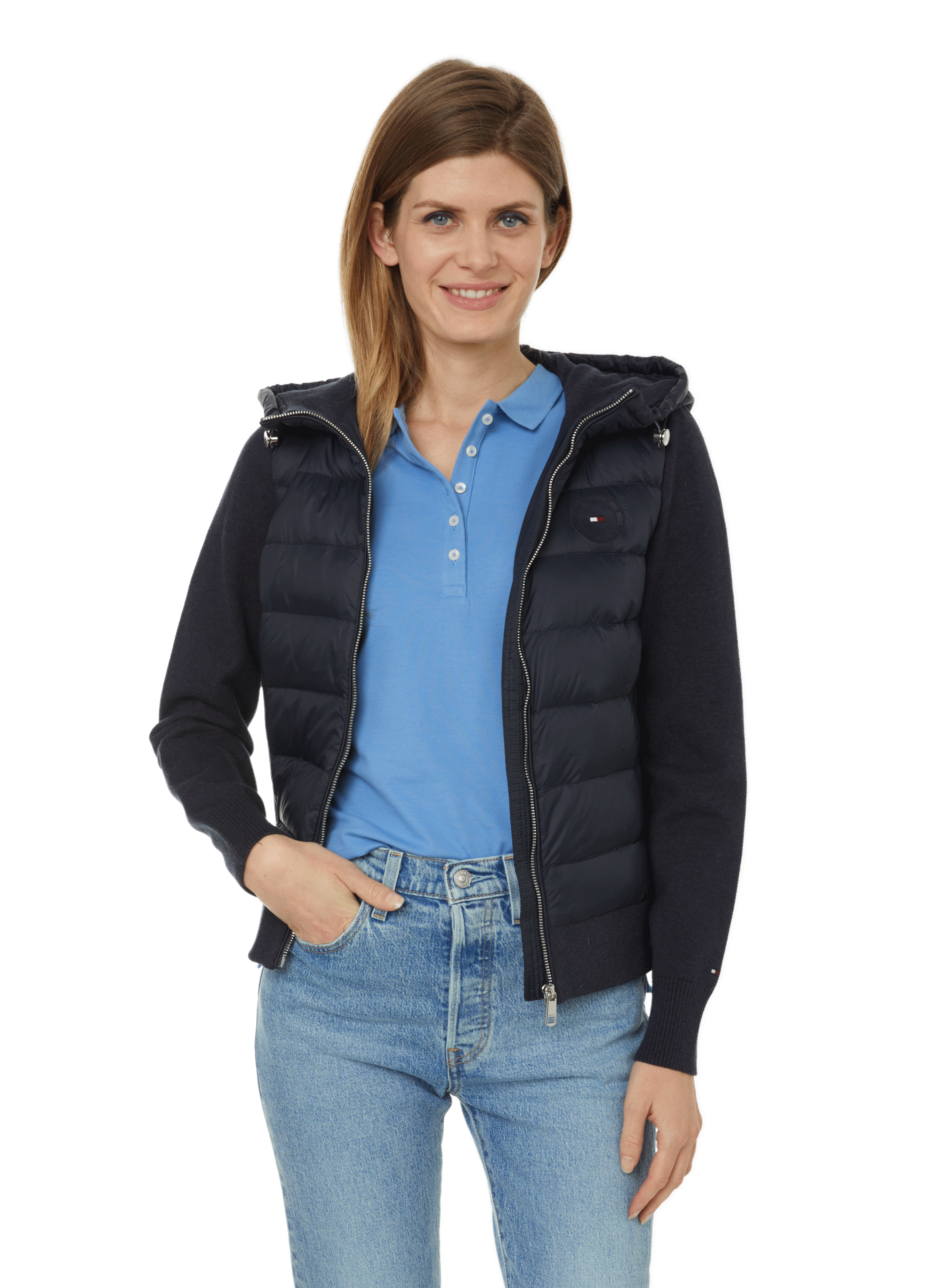 Veste bi-mati�re � capuche TOMMY HILFIGER