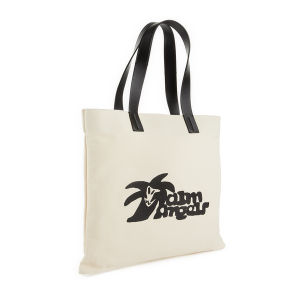 Palm Angels Canvas Tote Bag In Black