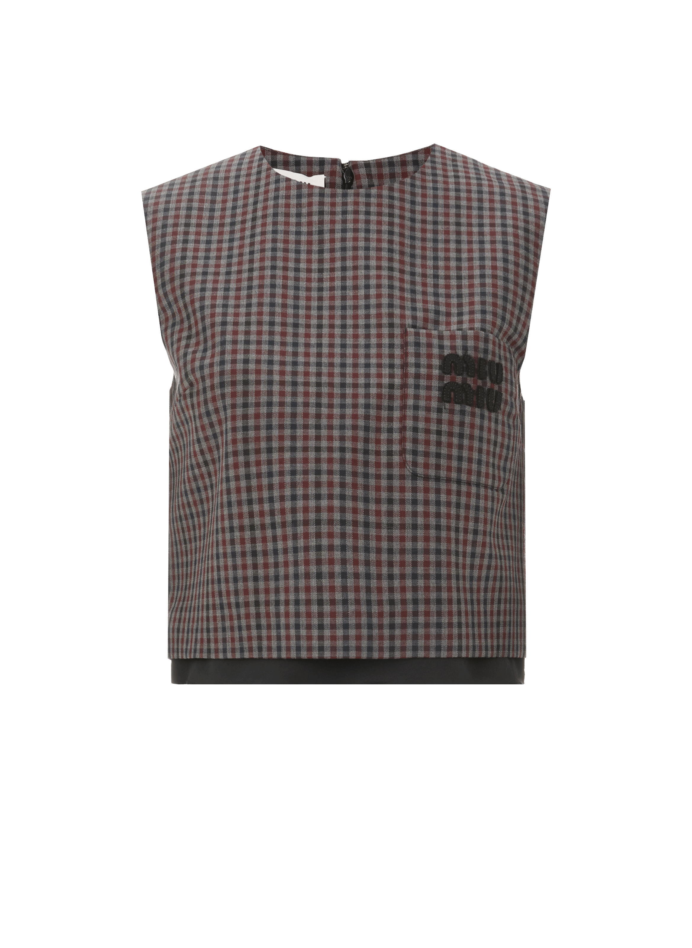 Top à carreaux en laine vierge