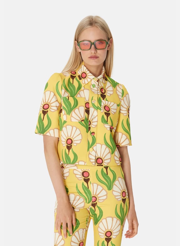 Top droit fleurs - thadea Jaune by TARA JARMON TARA JARMON Top droit fleurs - thadea Jaune