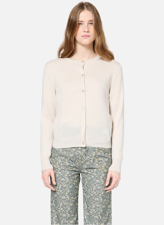 Gilet en laine mérinos fine - juna Beige by GERARD DAREL GERARD DAREL Gilet en laine mérinos fine - juna Beige