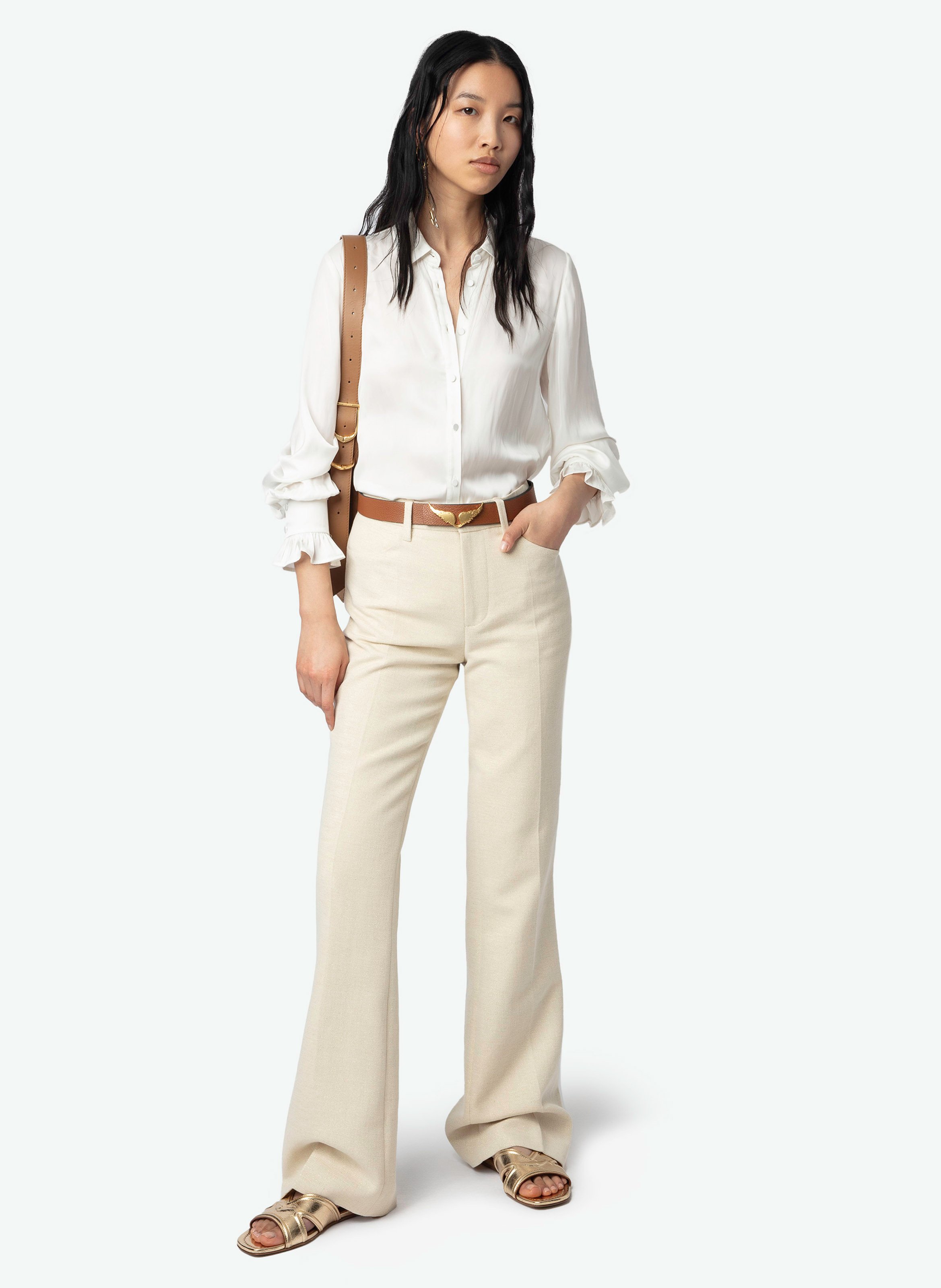 Rechte katoenen broek in pistoolkleur ZADIG&VOLTAIRE Beige