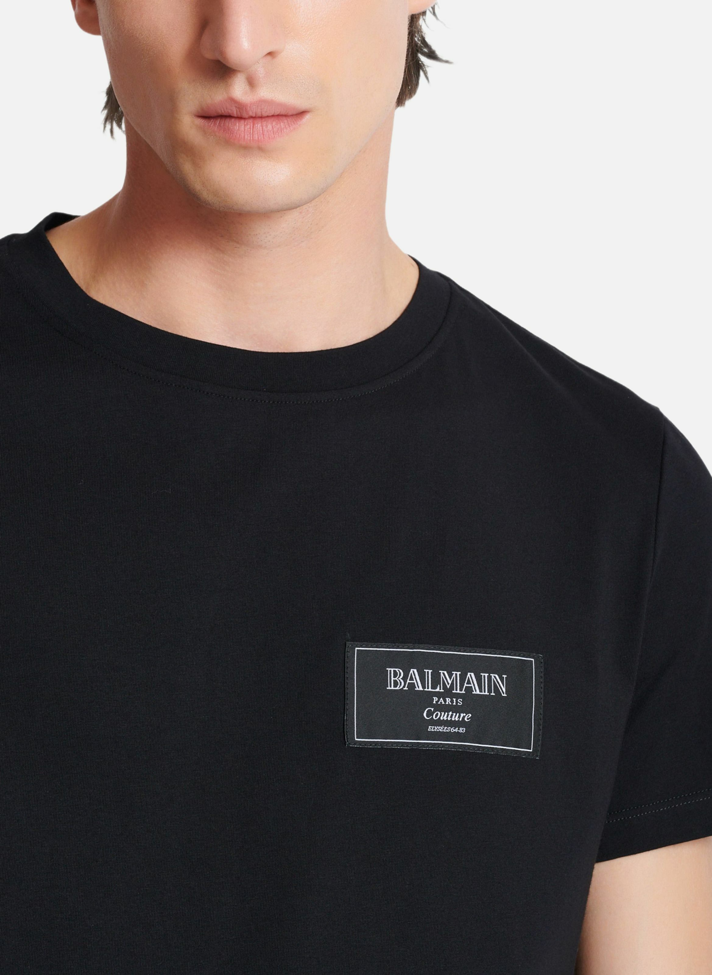 T-shirt à étiquette balmain couture BALMAIN Noir