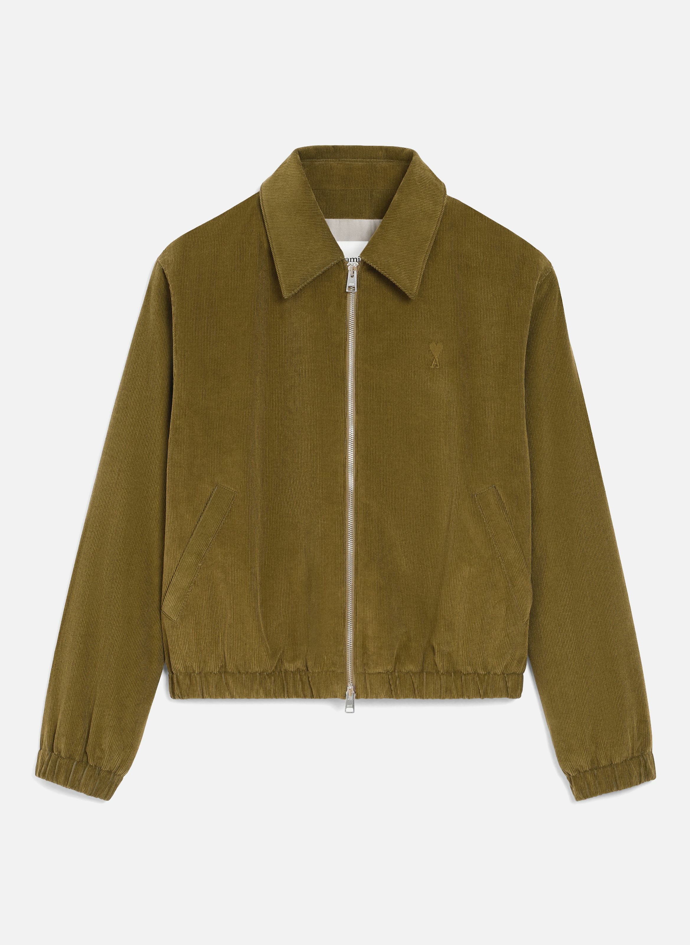 Blouson zippé ami de coeur en coton AMI PARIS Vert