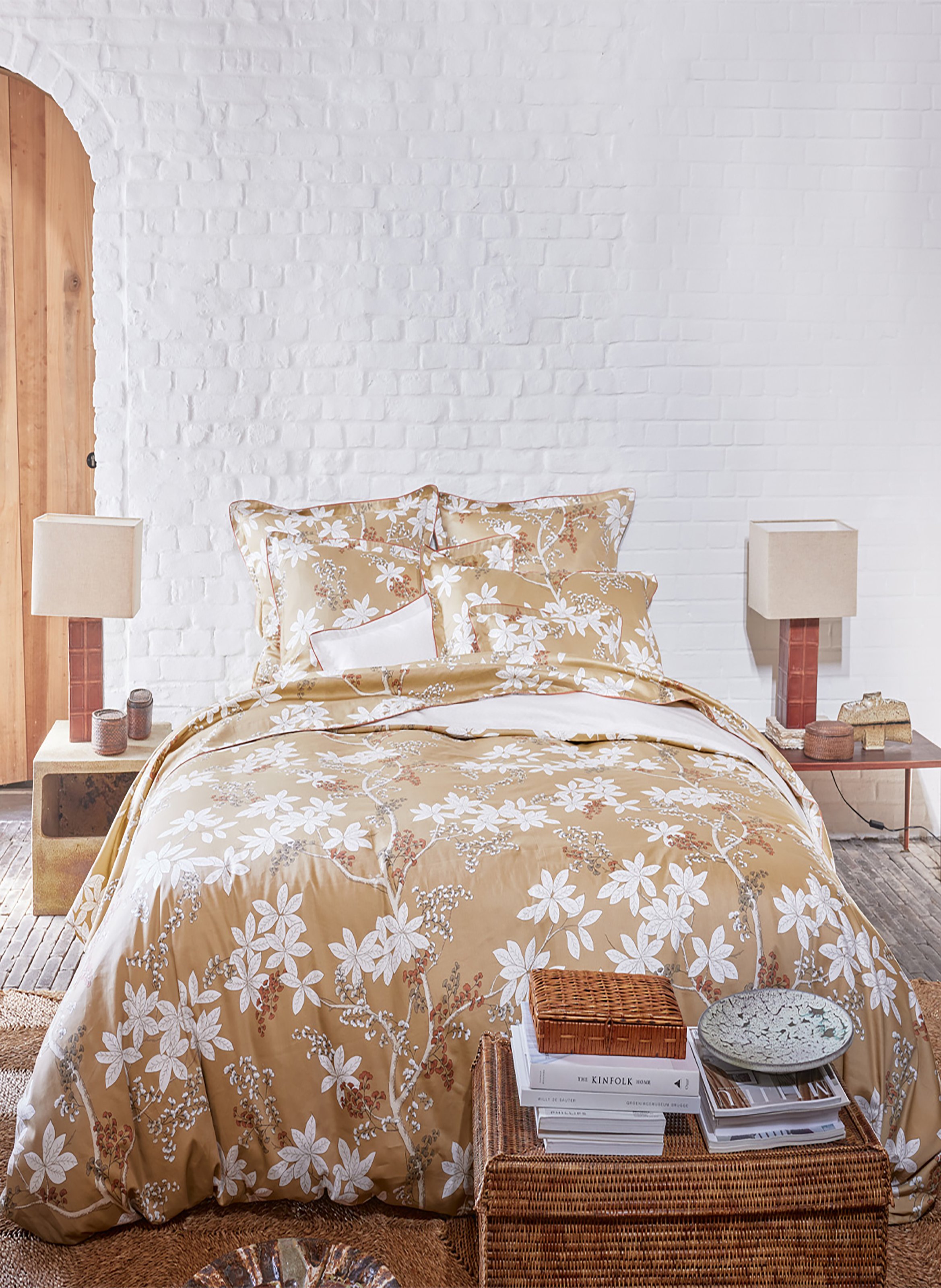 Housse de couette imprimée en satin de coton bio, légende ALEXANDRE TURPAULT Jaune