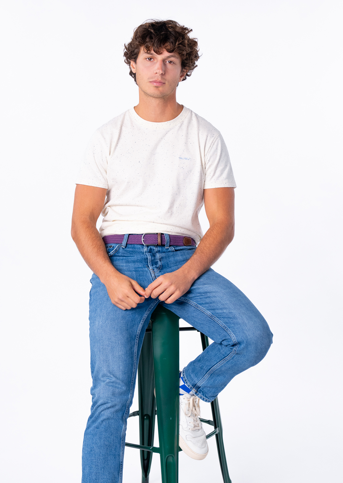 Ceinture tressée élastique unie Violet