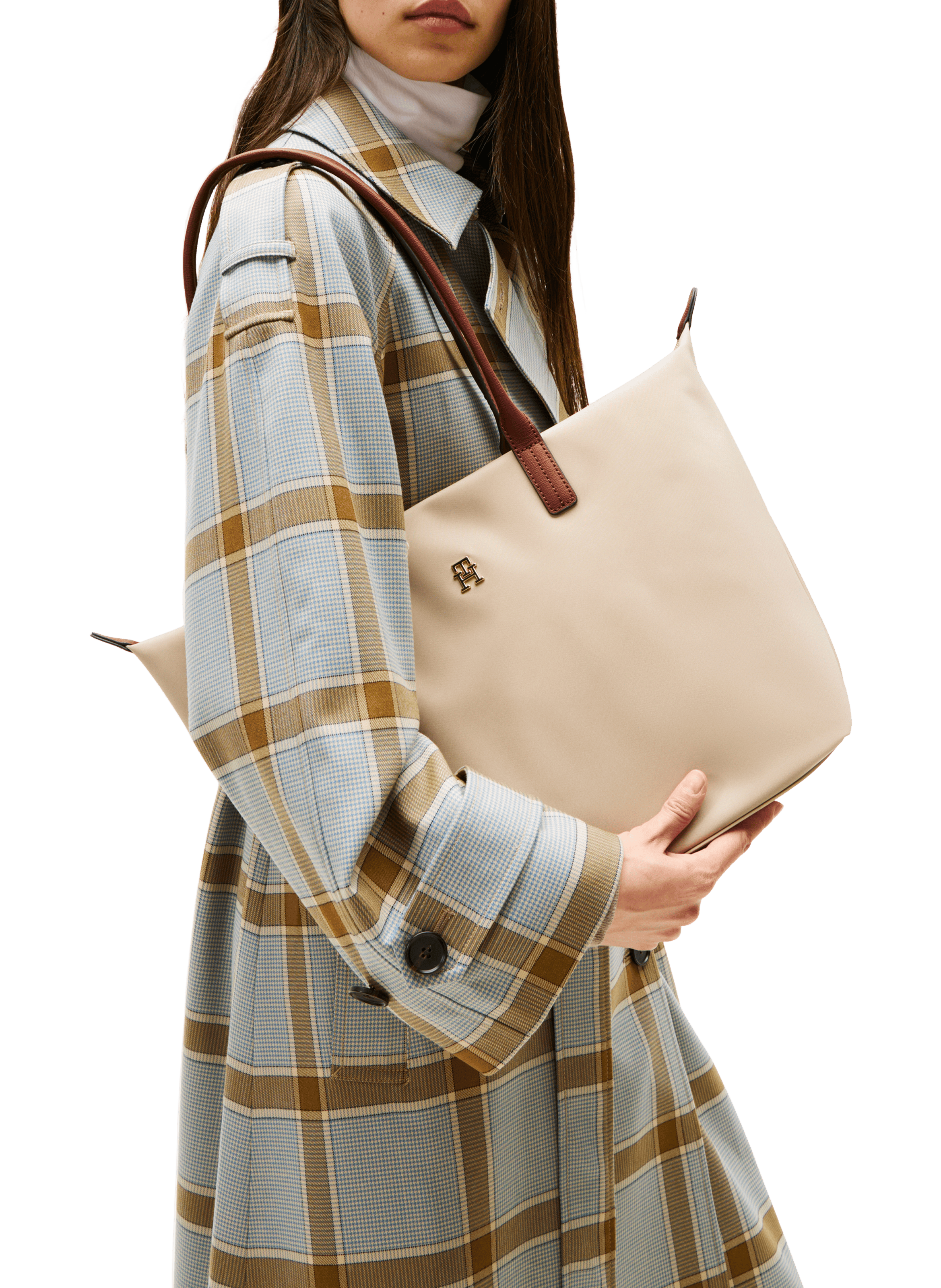 Sac épaule uni TOMMY HILFIGER Beige