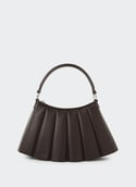 Petit sac Lenglen plissé en cuir LENGLEN BAG Coffee bean
