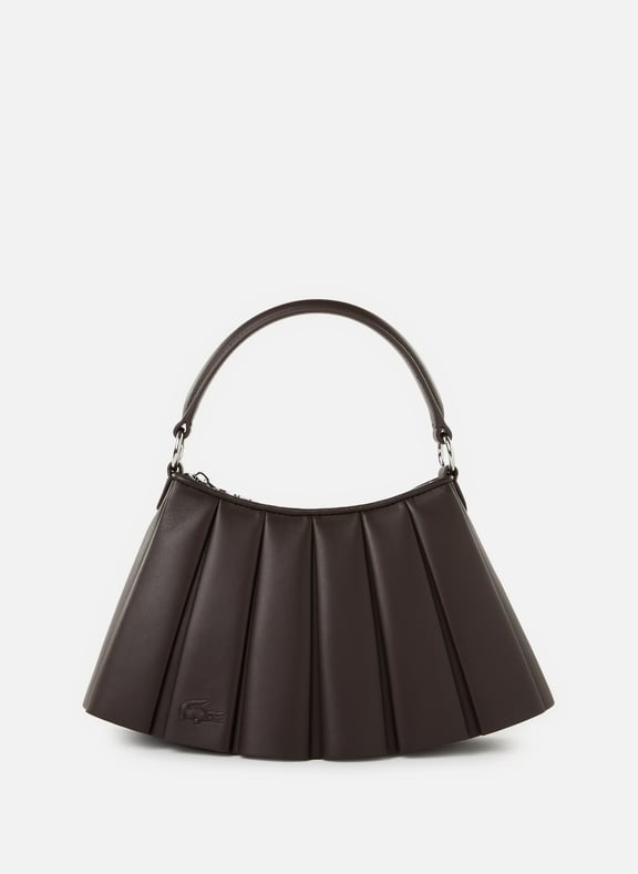 Pleated leather bag Brown by LACOSTE LACOSTE Pleated leather bag Brown