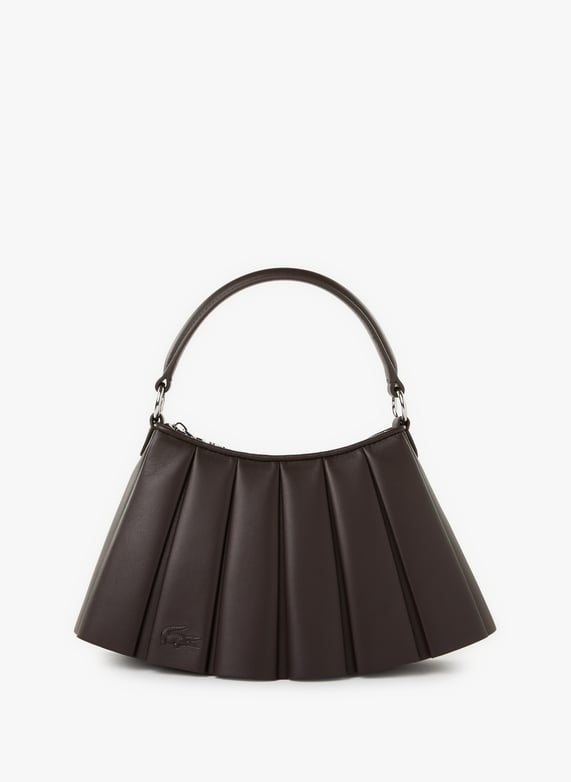 Petit sac Lenglen plissé en cuir | Marron by LACOSTE Petit sac Lenglen plissé en cuir Marron