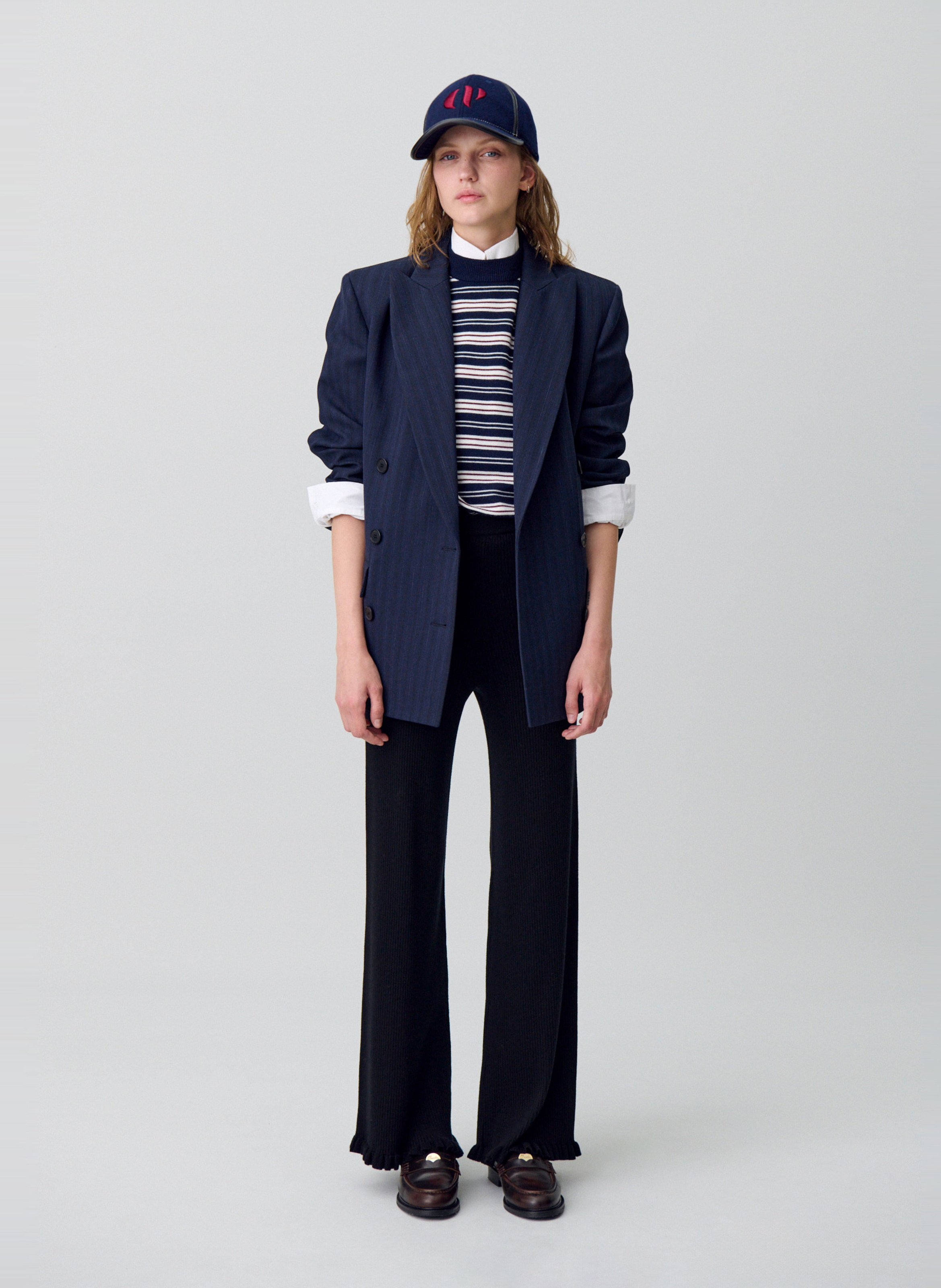 Pantalon flare en maille malona CLAUDIE PIERLOT Noir