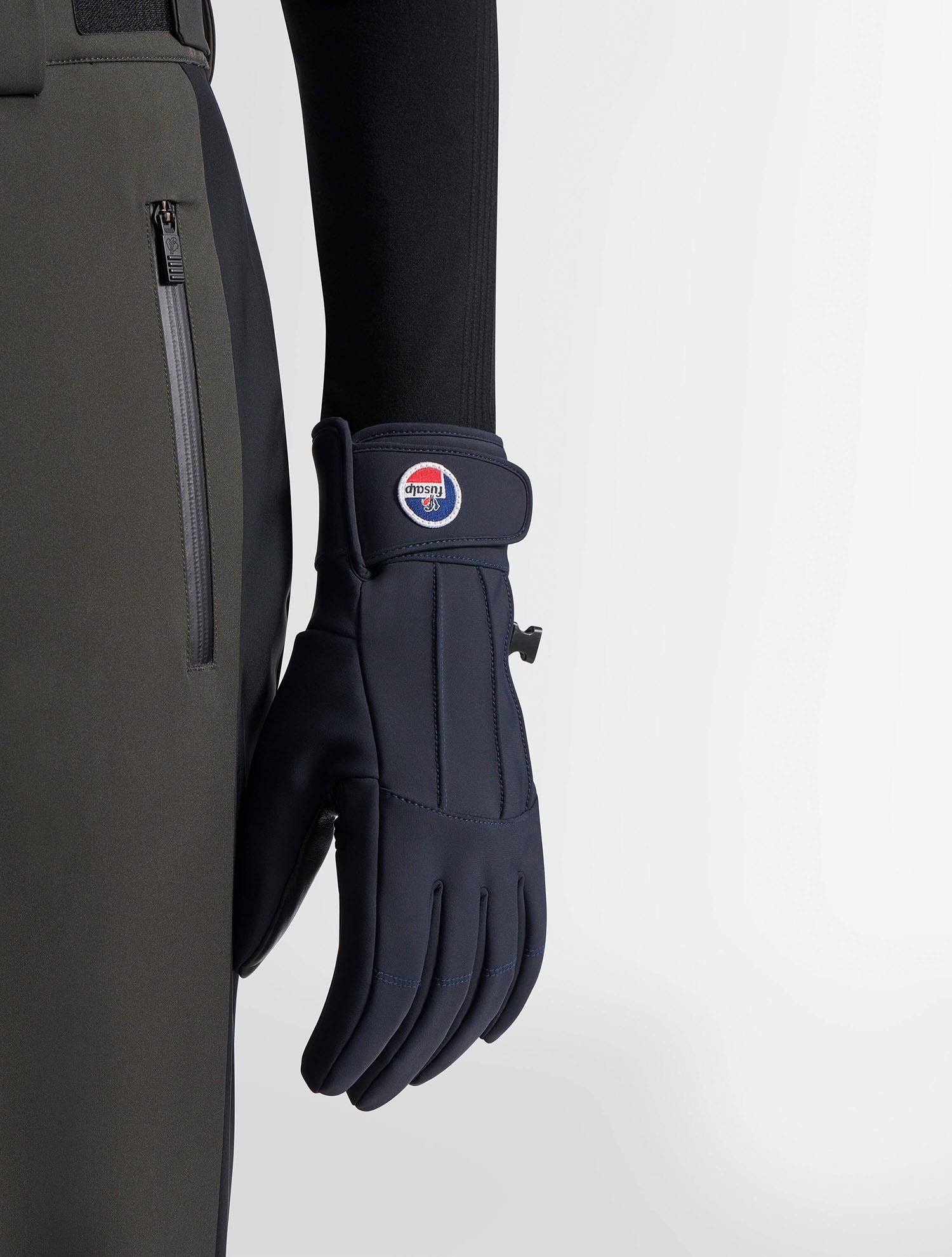 Gants de ski glacier m glove cuir de chevre FUSALP Bleu