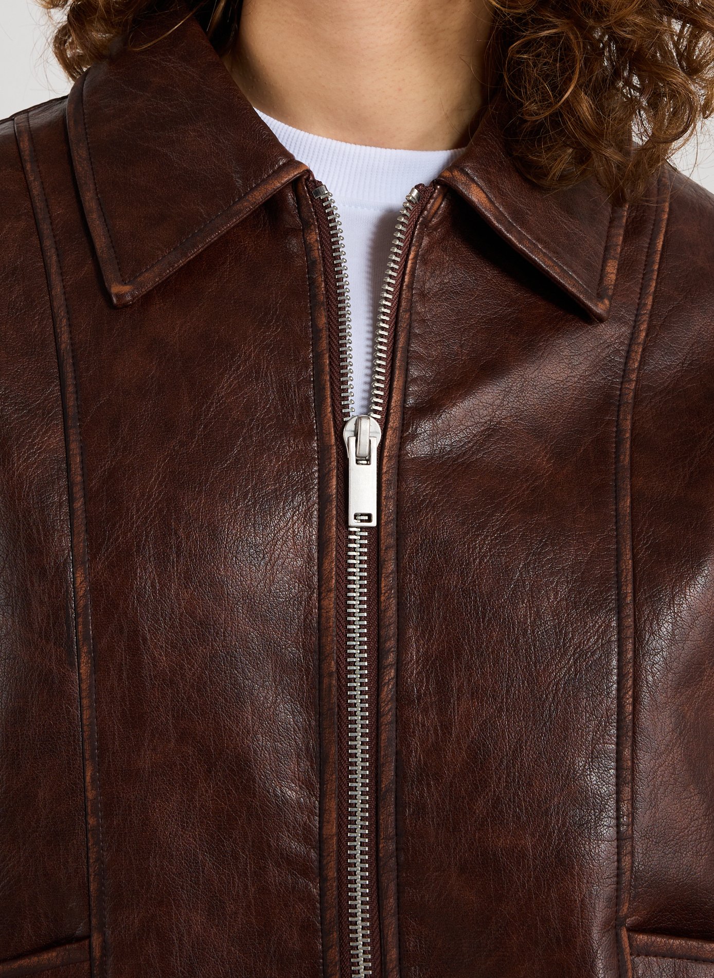 Oversized jacket with classic collar TOPSHOP Brown