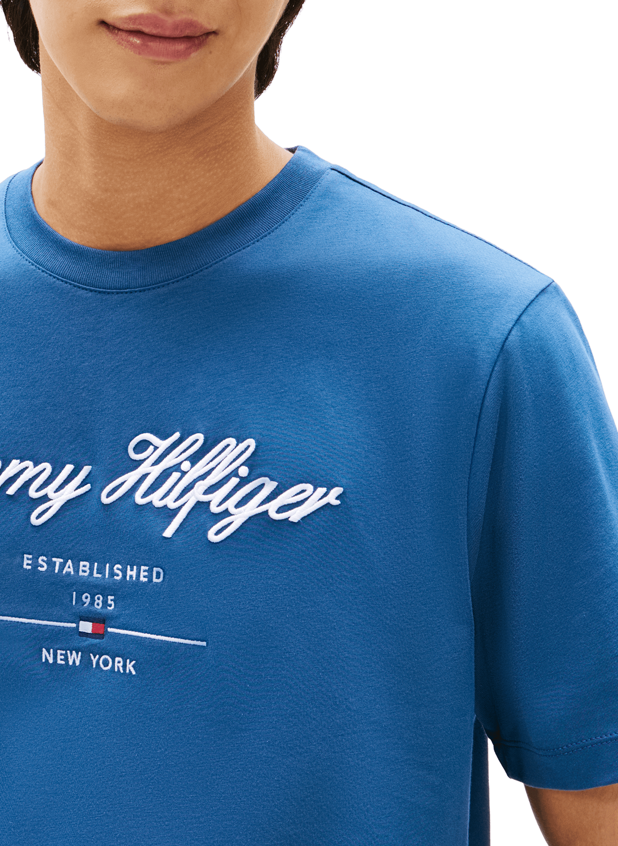 Short-sleeve t-shirt with embroidered logo TOMMY HILFIGER Blue
