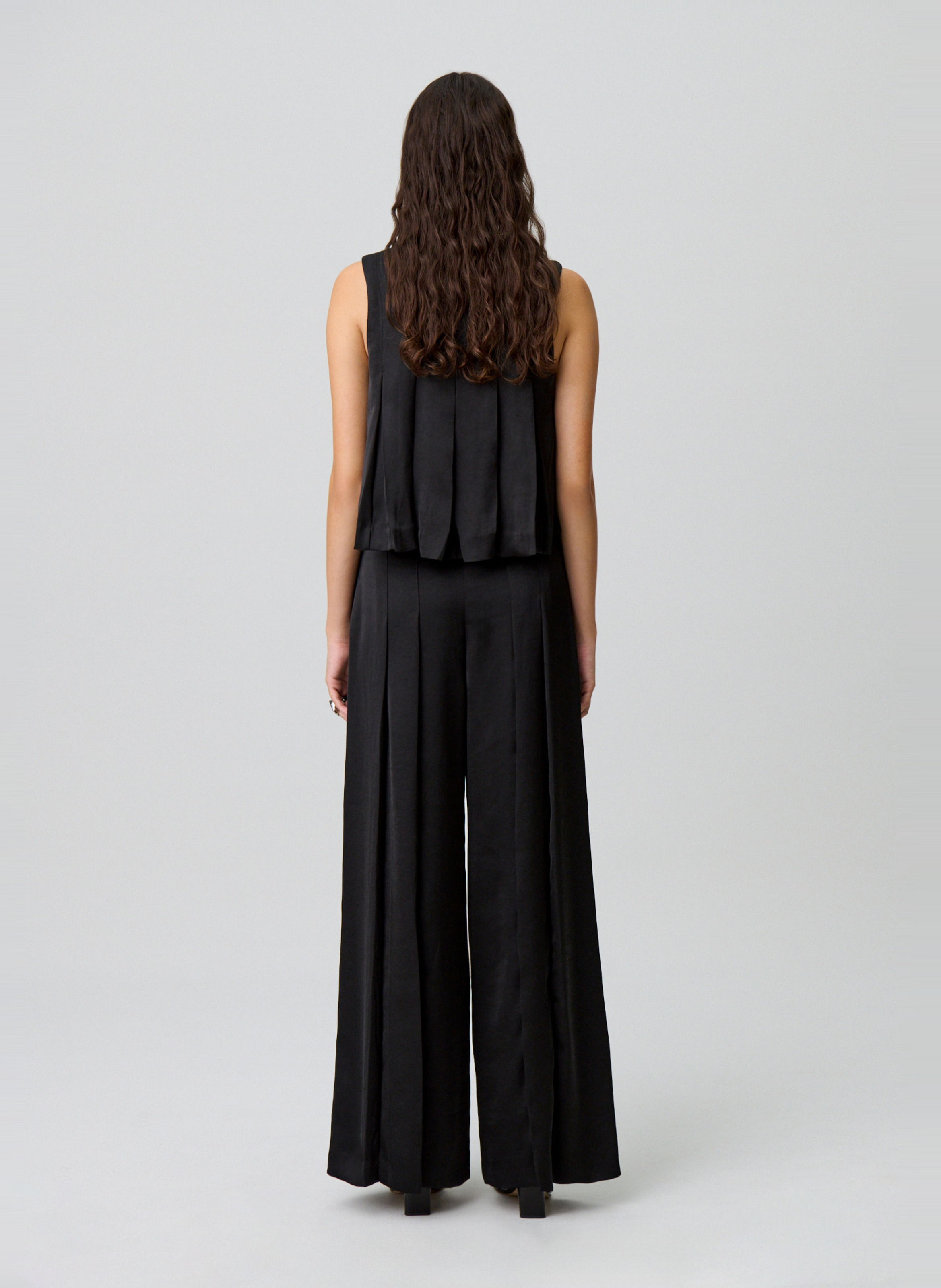 Top col mao satiné betty CLAUDIE PIERLOT Noir