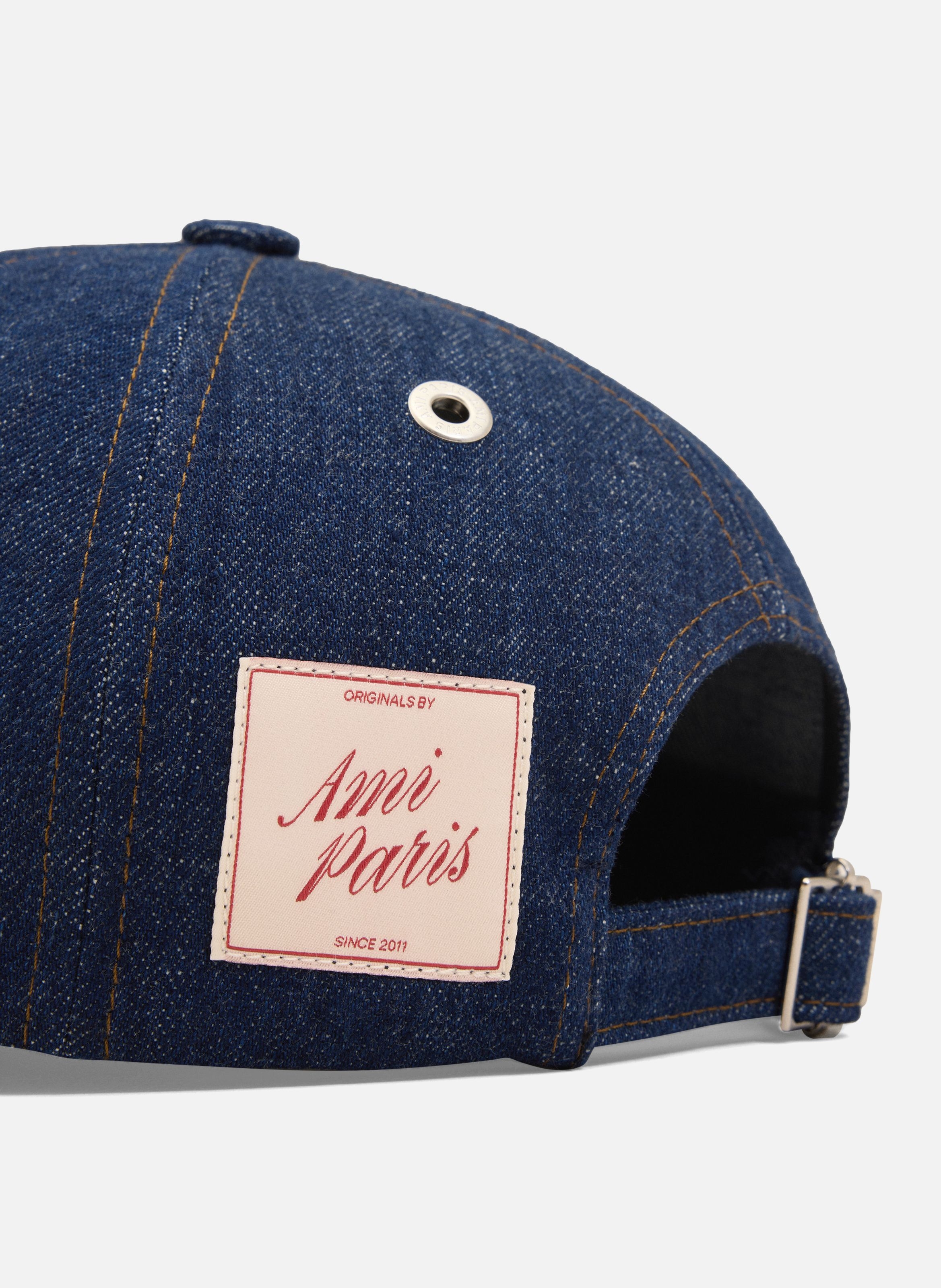 Casquette empiècement côté ami paris unisexe en denim AMI PARIS Bleu