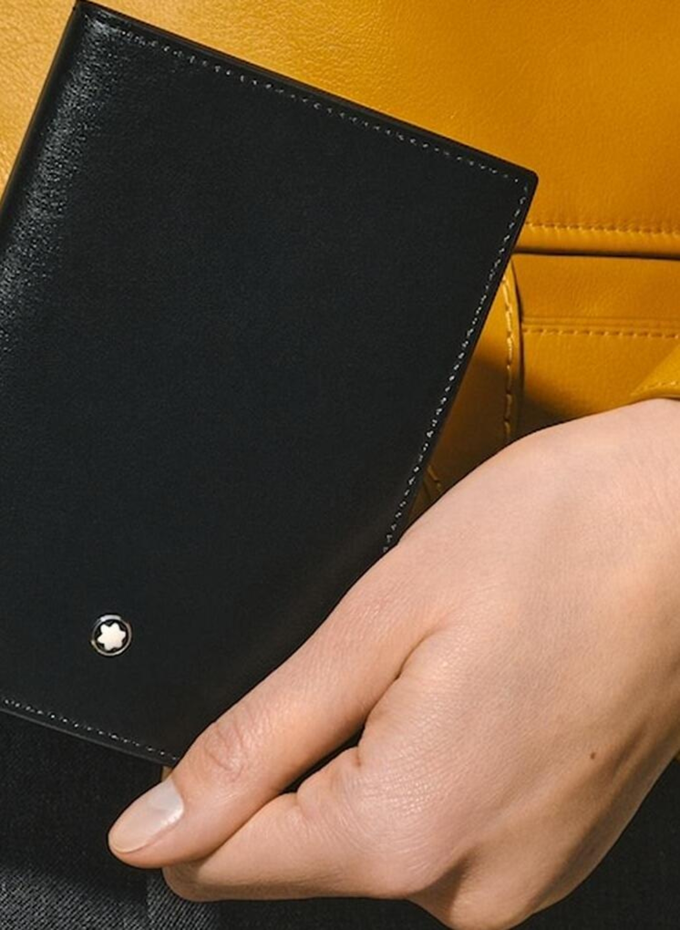 Smooth leather wallet MONTBLANC Black