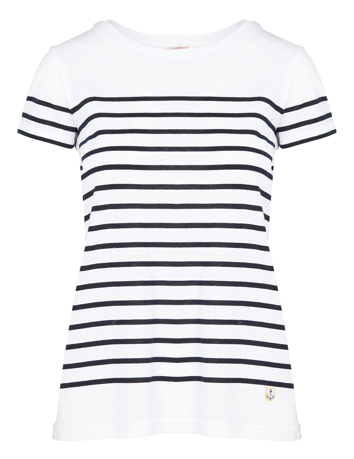 Tee-shirt col rond rayé en coton ARMOR-LUX Blanc