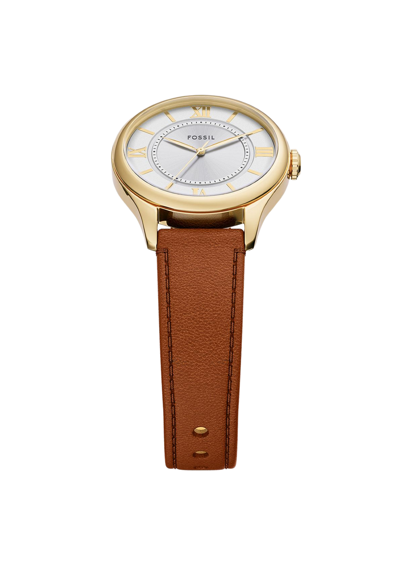 Montre quartz classique bracelet en cuir FOSSIL Argent