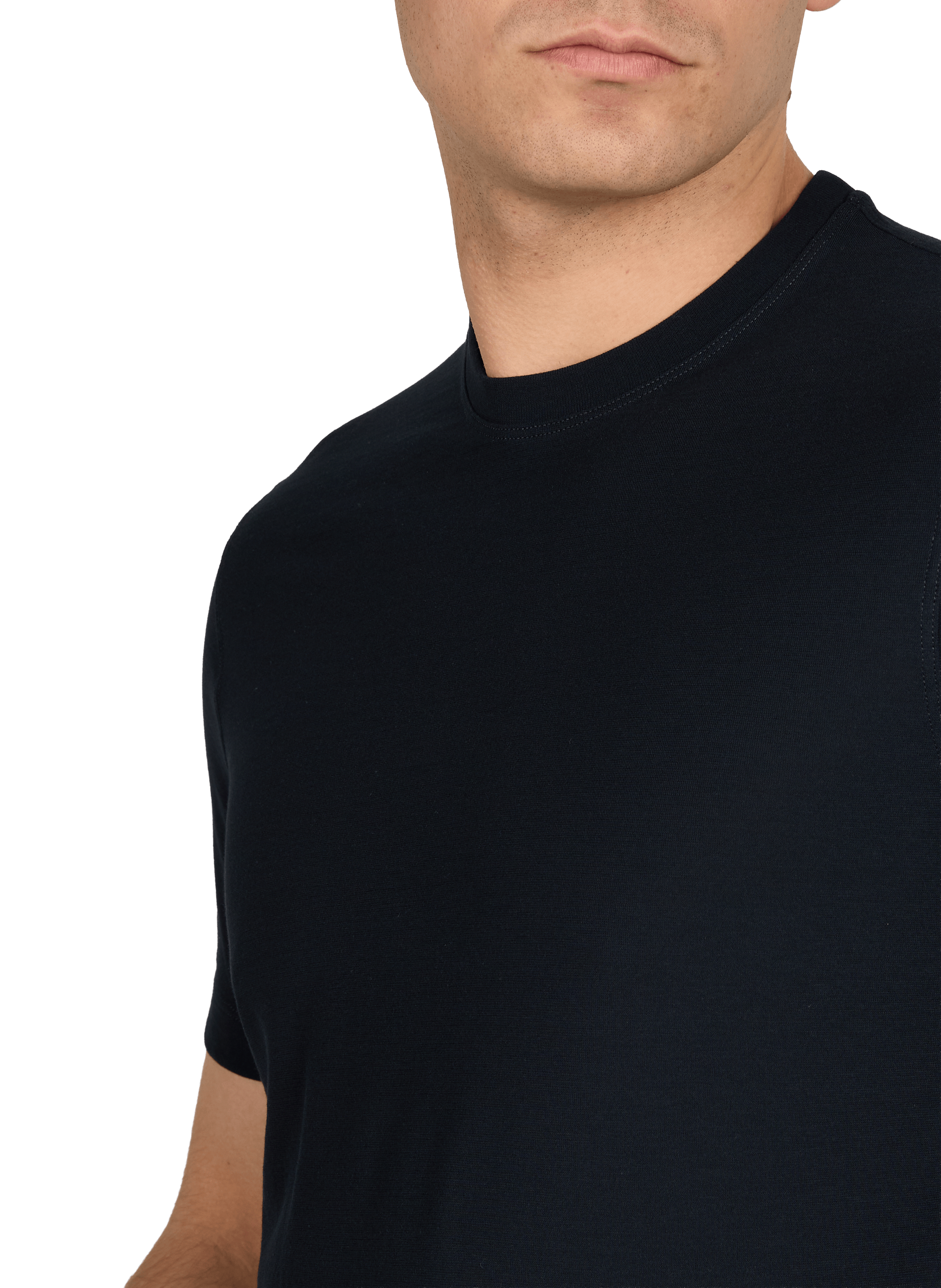 Plain round neck cotton T-shirt SLOWEAR Blue