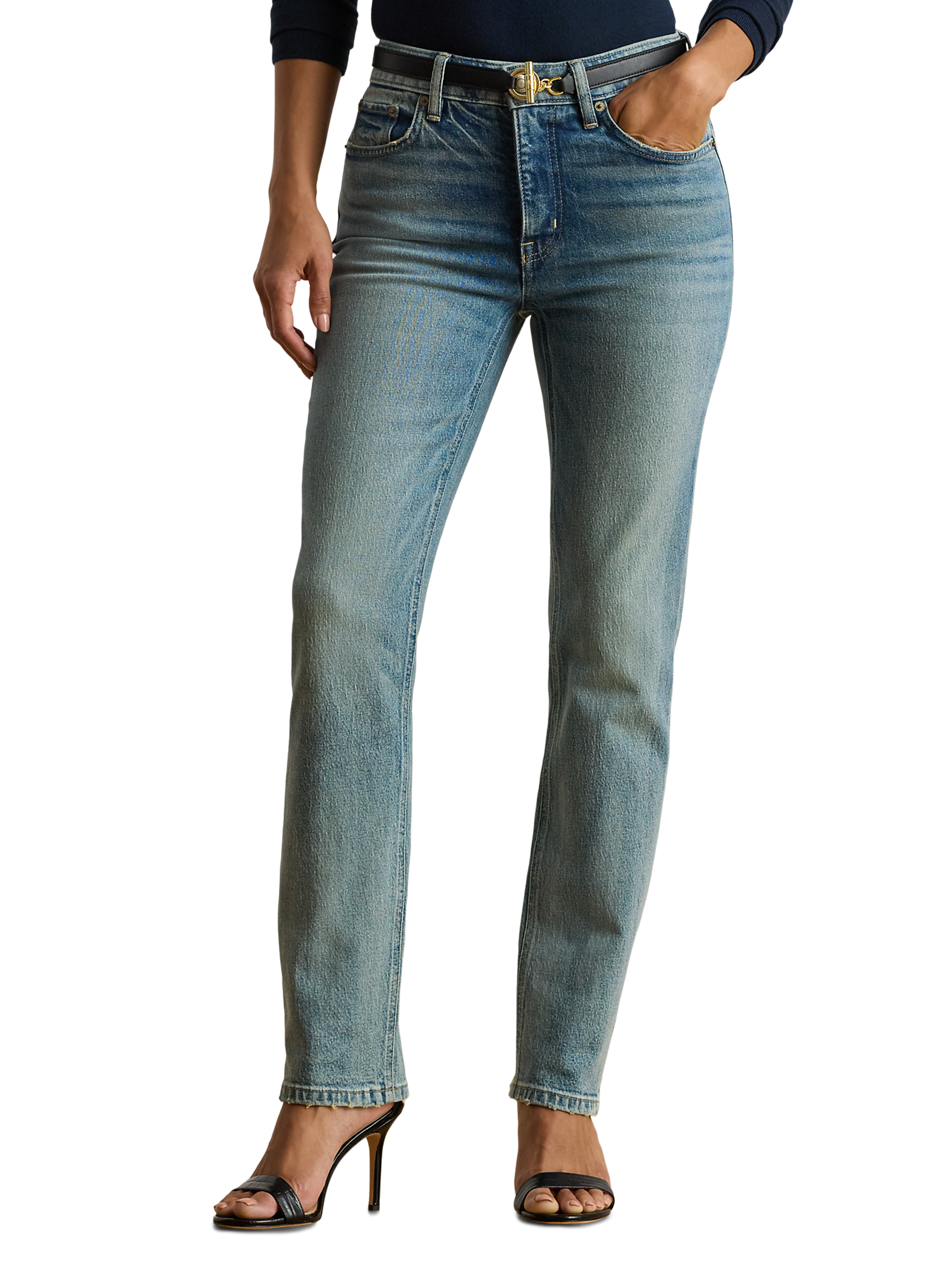 Cotton-blend slim-fit jeans LAUREN Blue