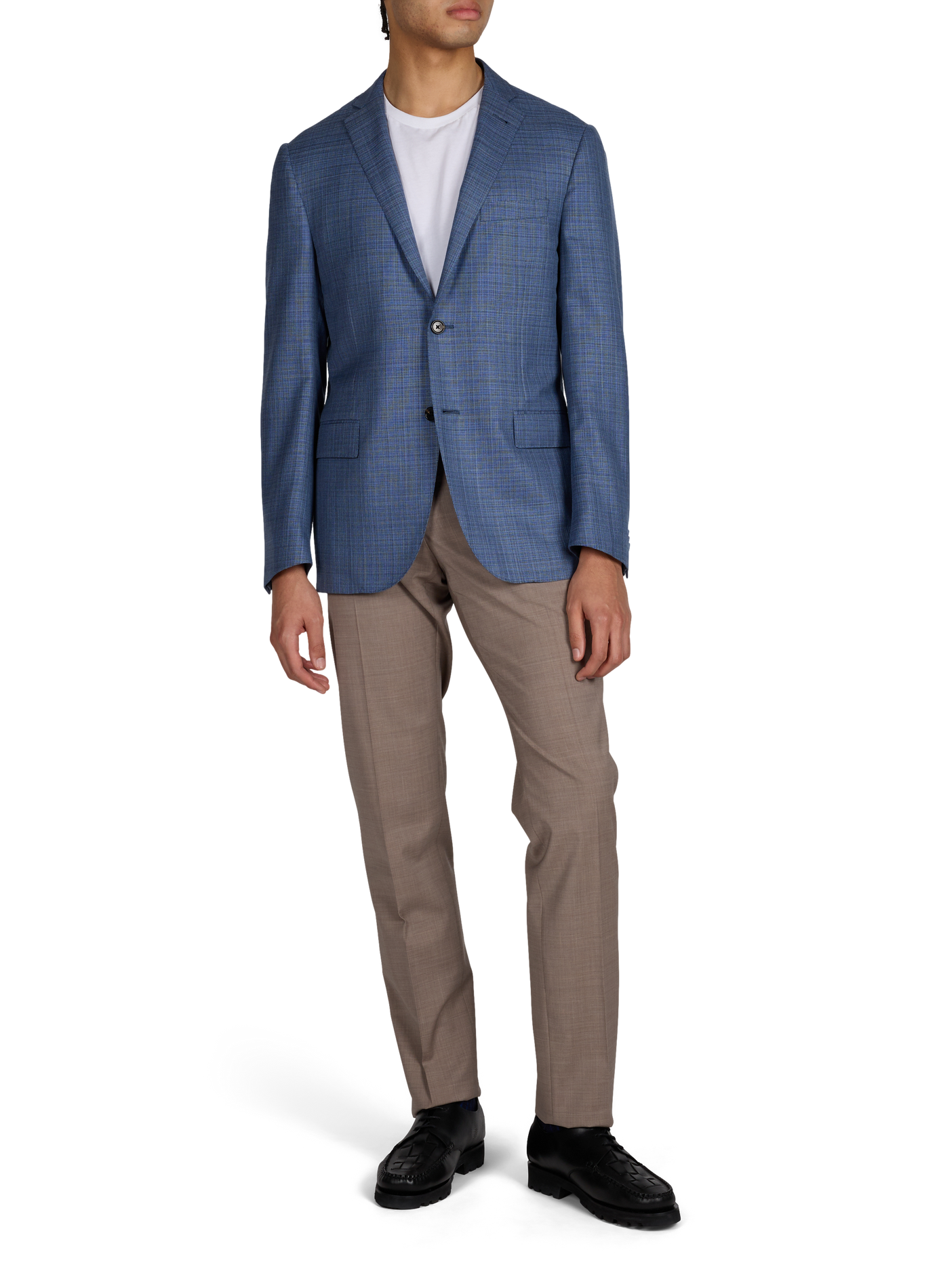 Blazer tweed en laine vierge CORNELIANI Bleu