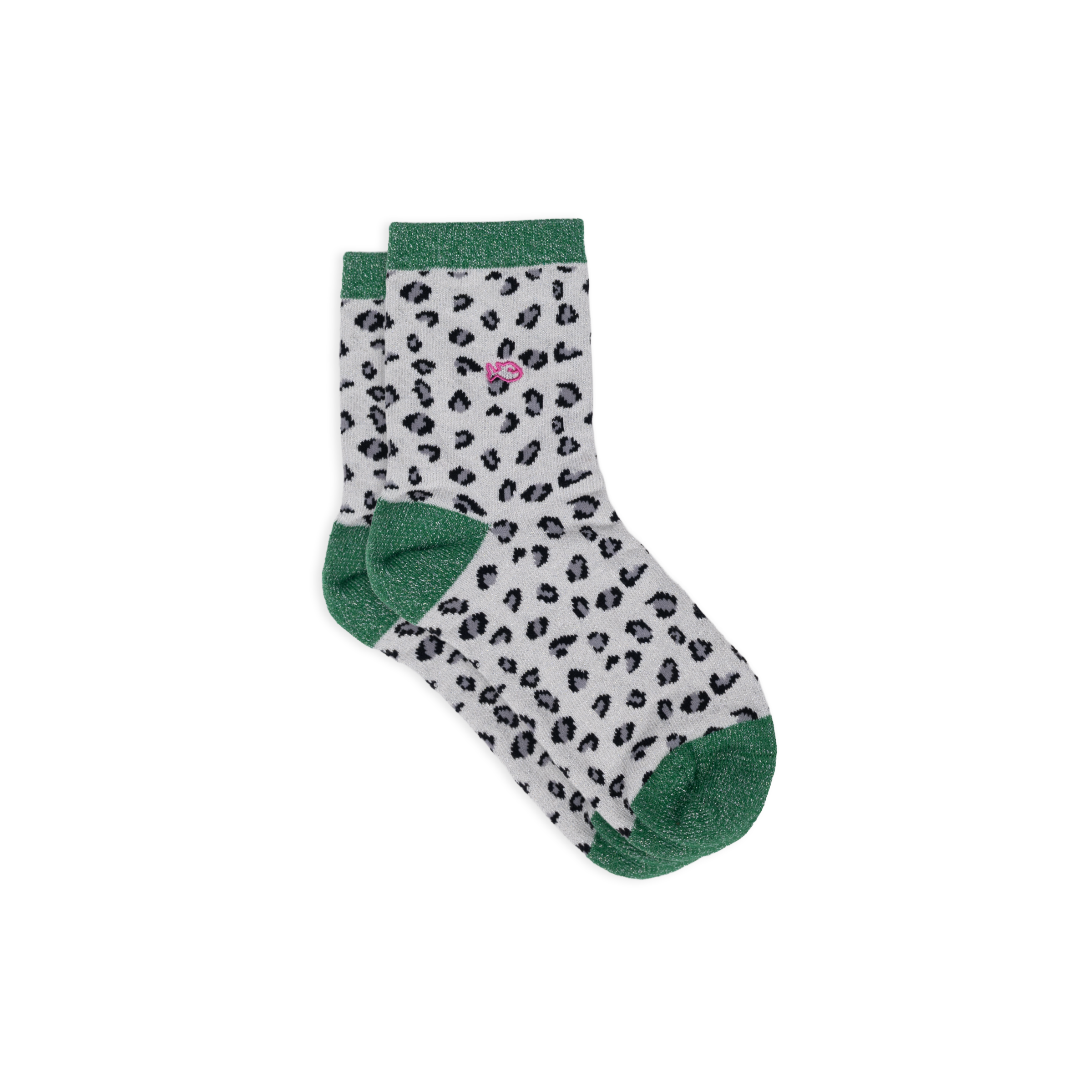 Chaussettes en coton peigné léopard BILLYBELT Blanc