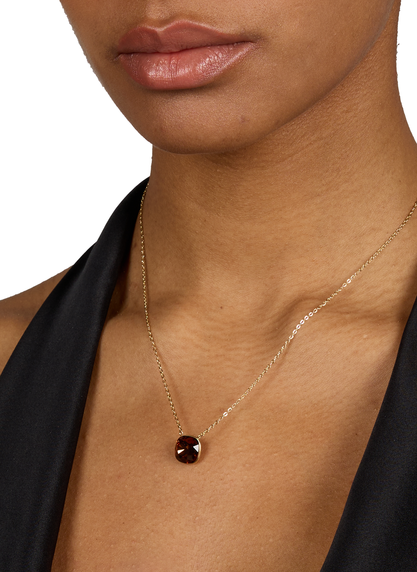 Crystal ornament necklace AU PRINTEMPS PARIS Brown