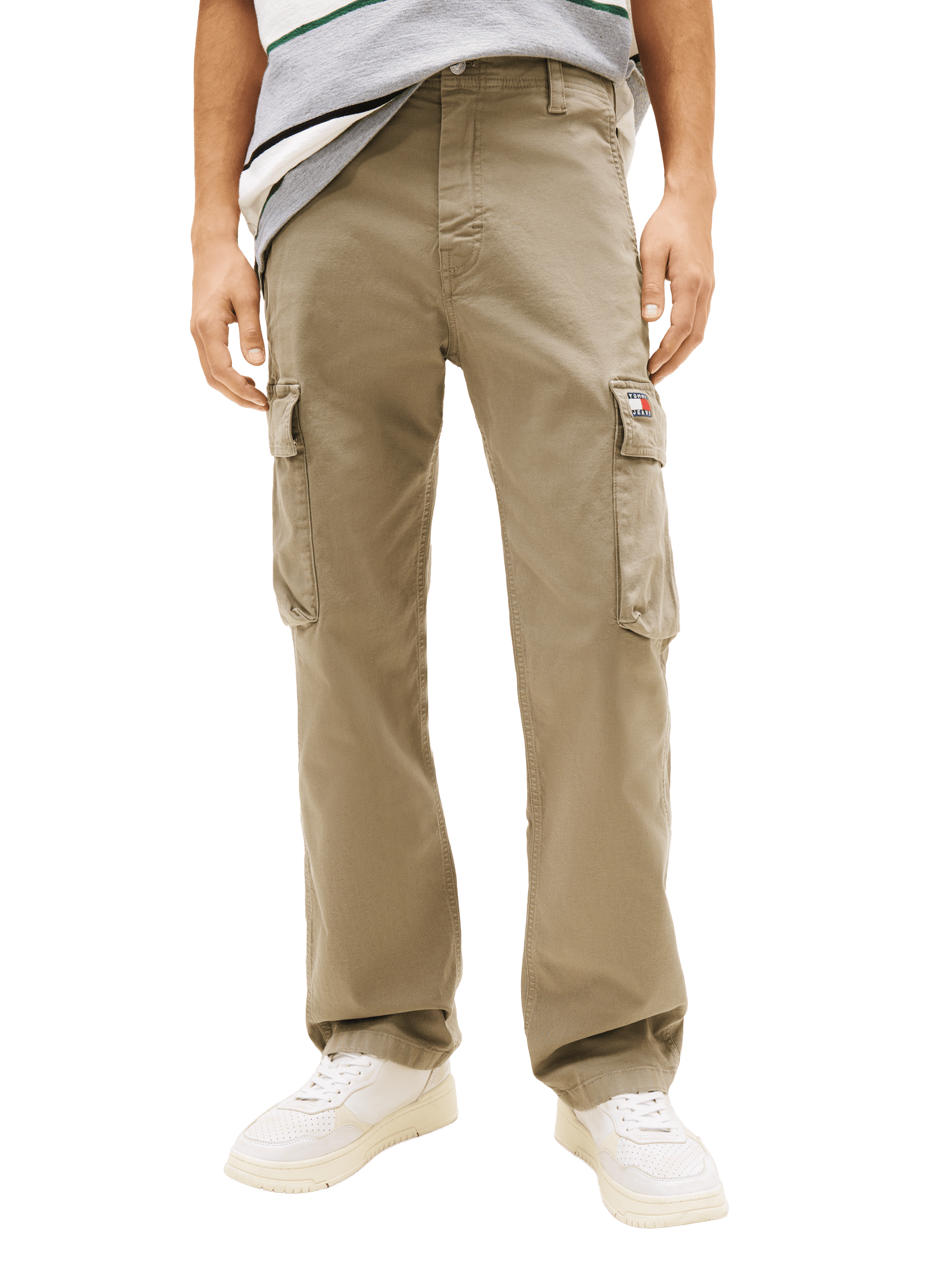 Straight cargo pants in mixed cotton TOMMY HILFIGER Khaki