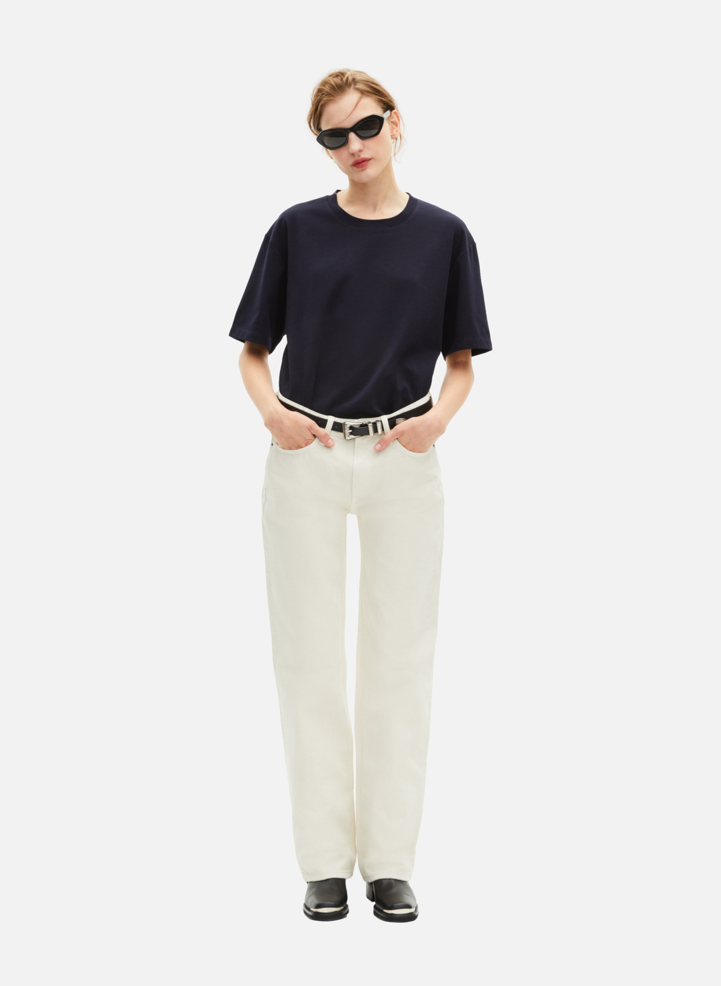 T-shirt mixte droit uni unisexe THE KOOPLES Bleu