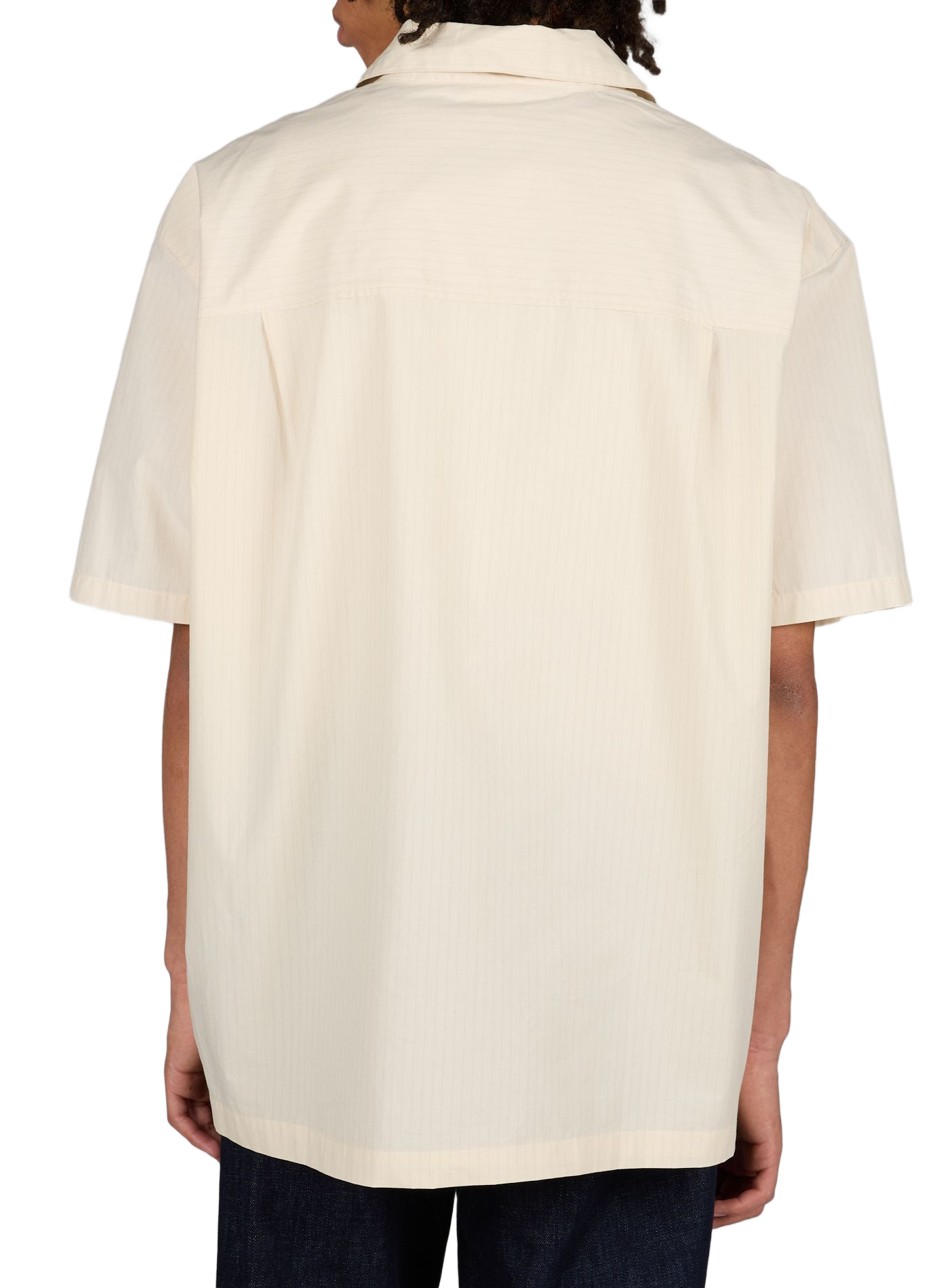 Short-sleeved striped cotton shirt CALVIN KLEIN White