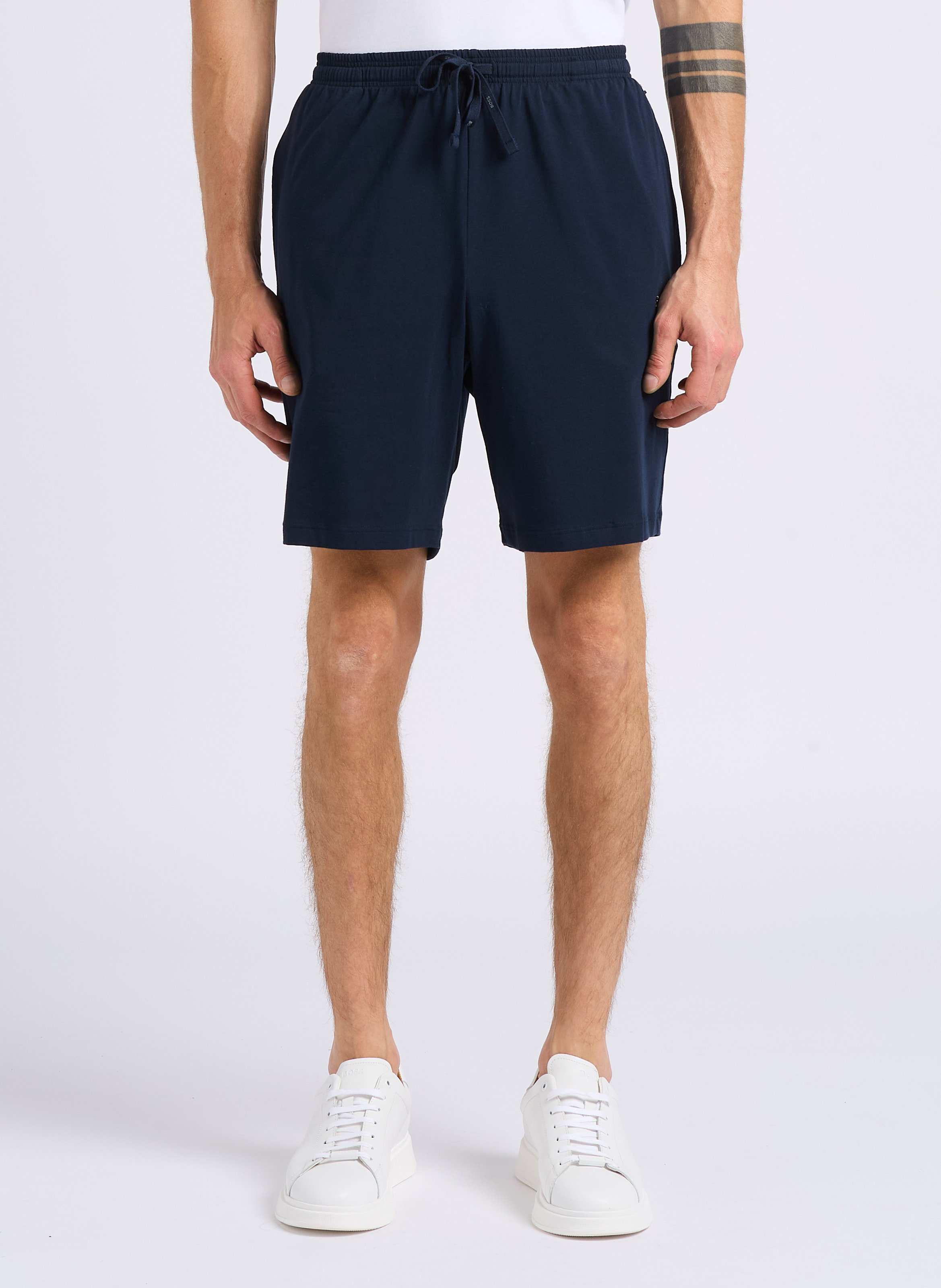 Short de pyjama en coton mélangé BOSS Bleu