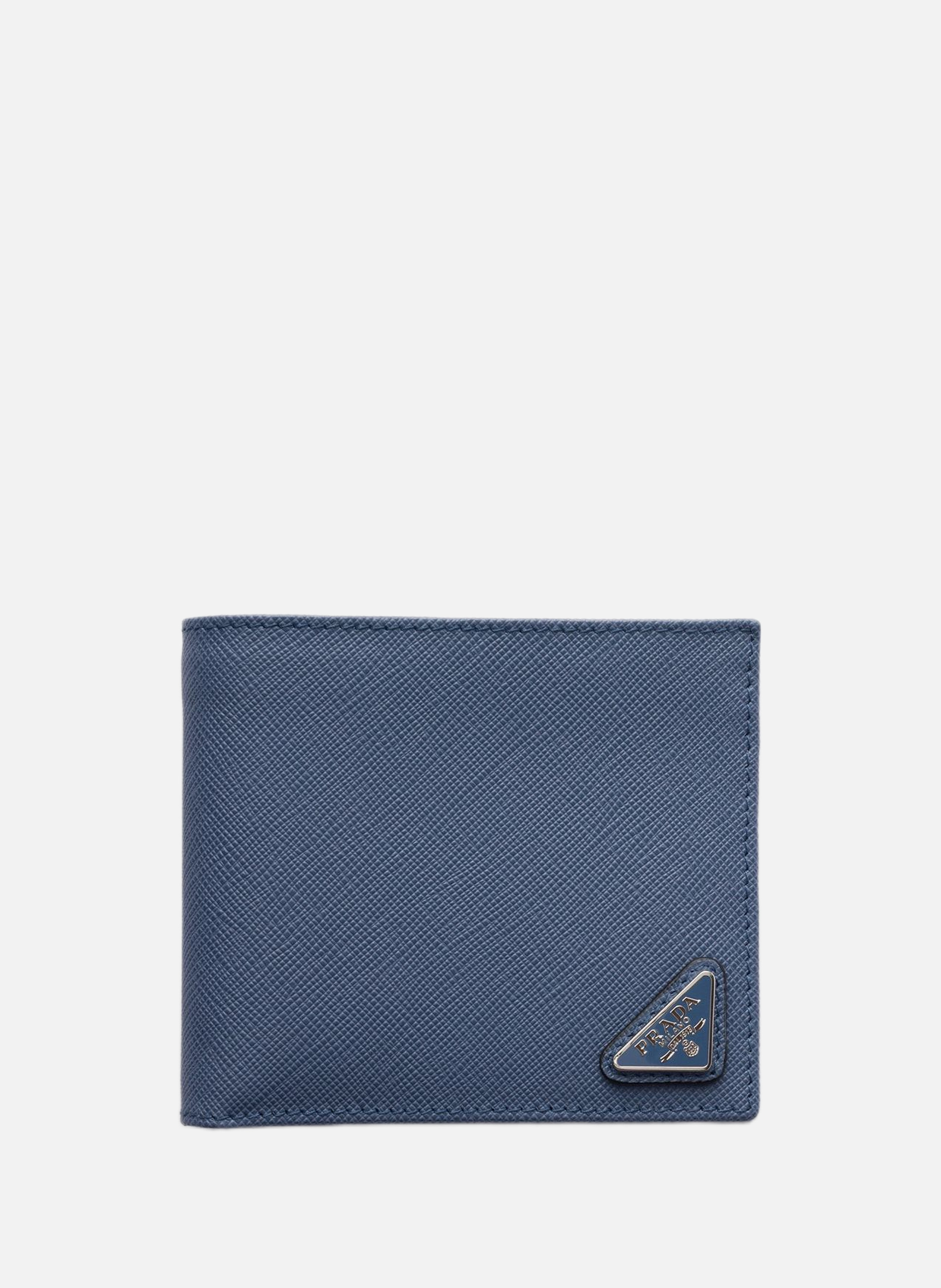 Portefeuille en cuir PRADA Bleu