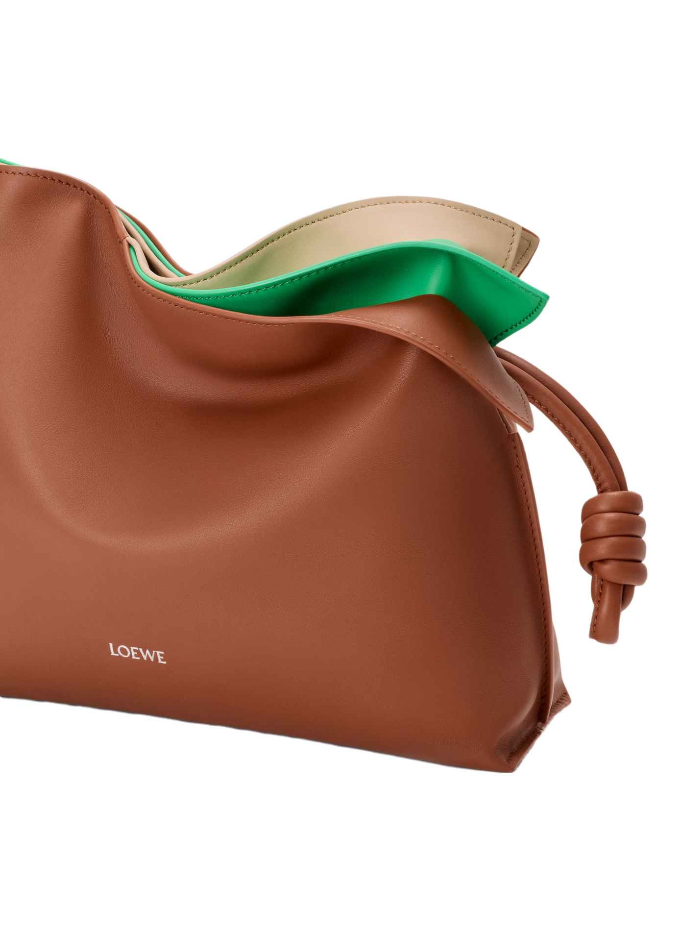 Flamenco medium clutch with layered nappa calfskin LOEWE Brown