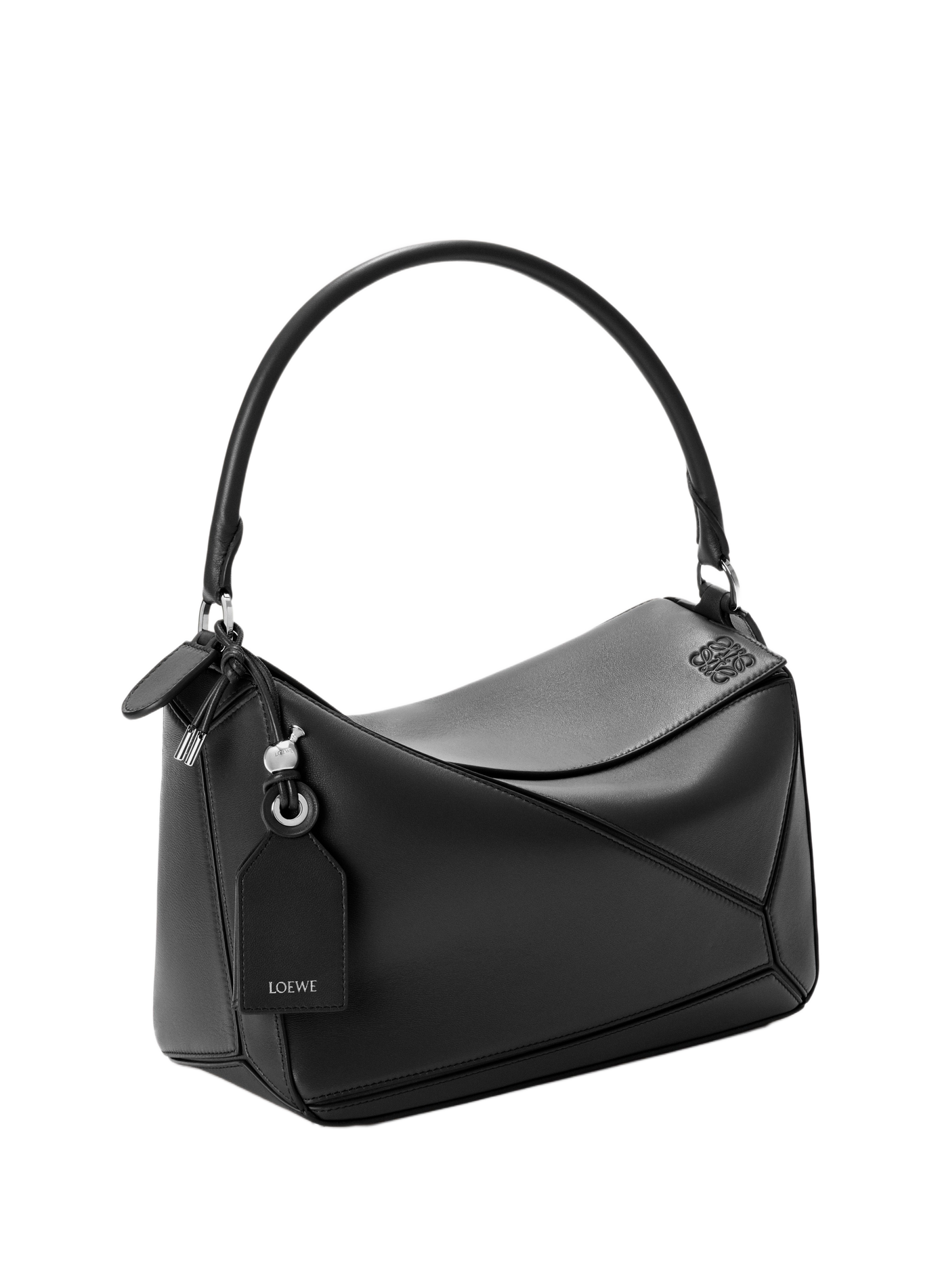 Medium Featherlight Puzzle Bag in Nappa Lambskin Leather LOEWE Black