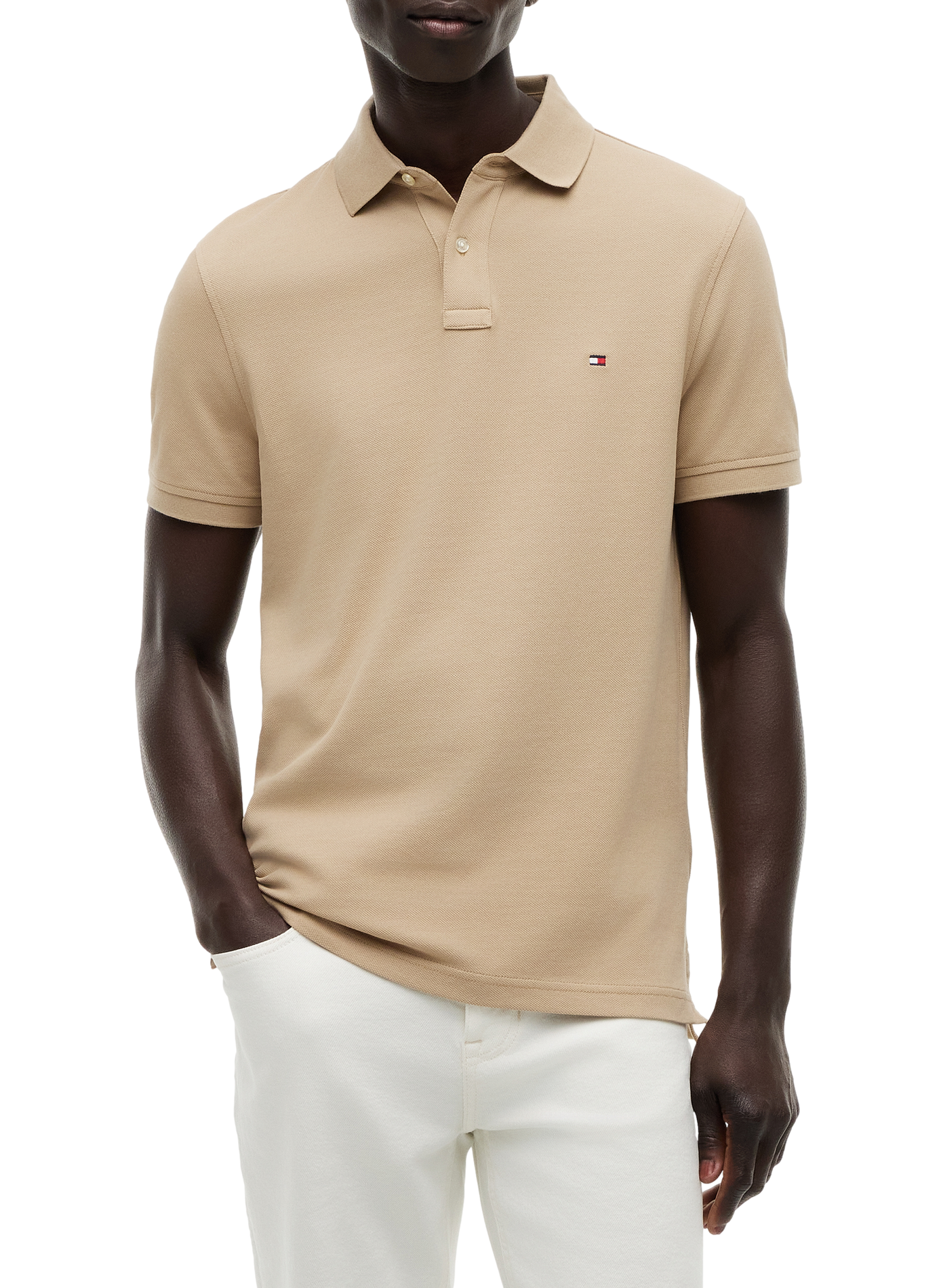 Organic cotton piqué polo shirt | Beige TOMMY HILFIGER Men