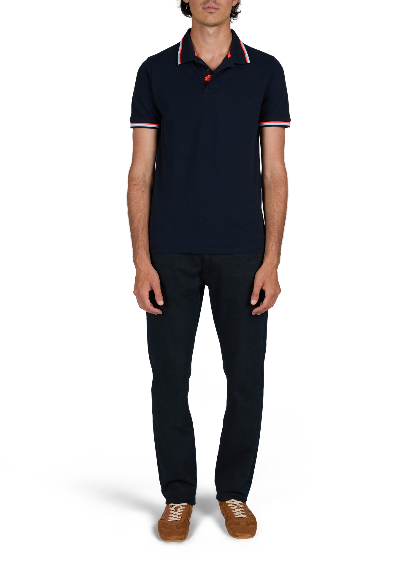 Cotton-blend polo shirt SUNDEK Blue